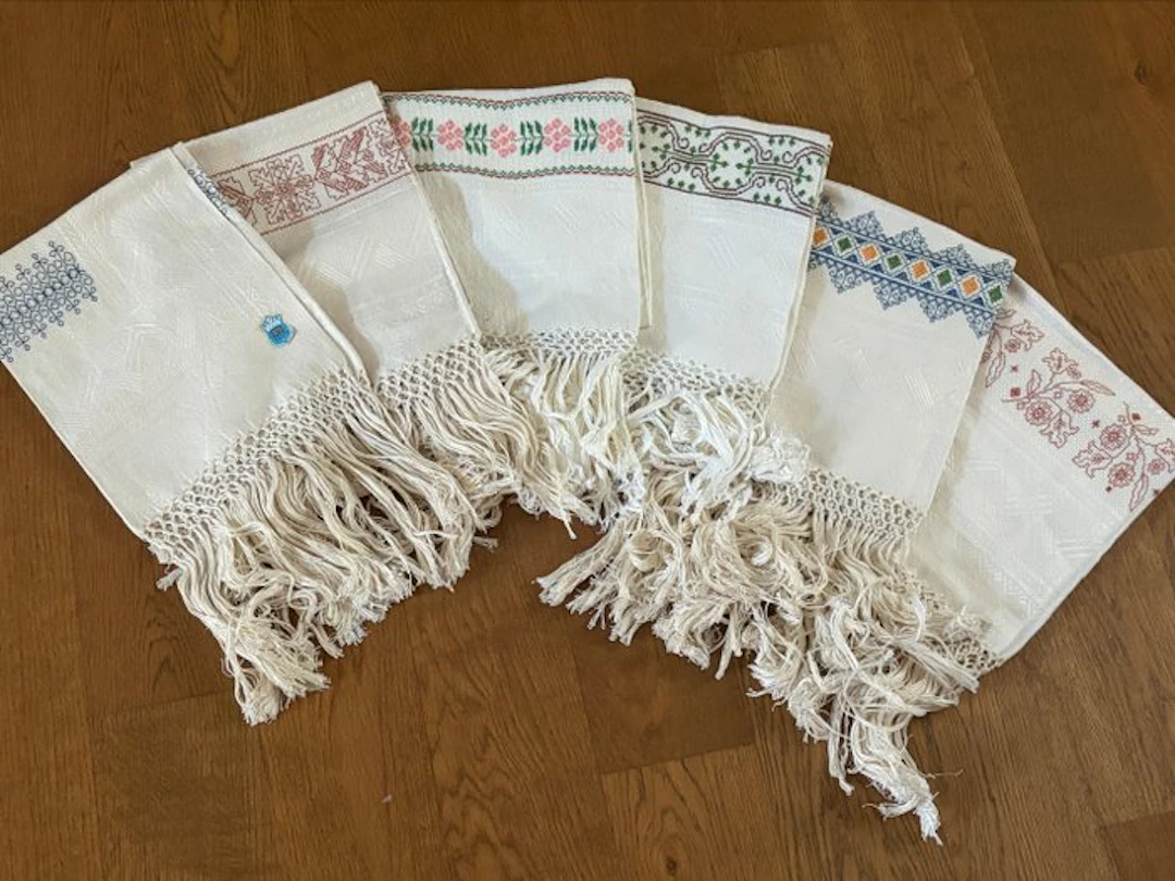 First courses 900 - Towel (6) - 140 cm - 60 cm - Linen fiandra macrame