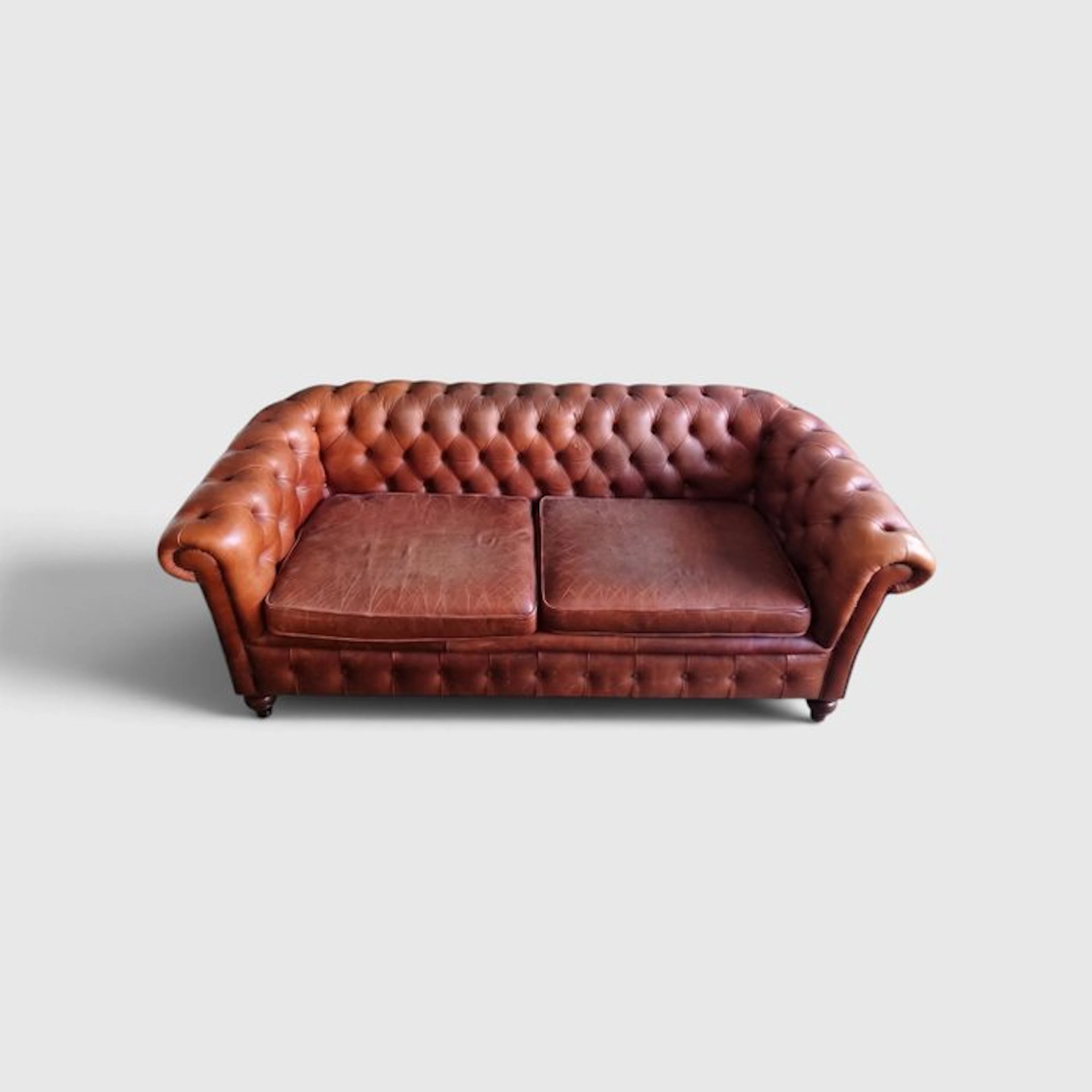 Chesterfield-Sofa – Braunes Ledersofa mit klassischer...