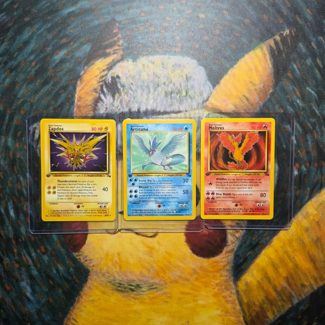 Pokémon Card Legendary Birds Trio Set - 1st Edition -Zapdos ,Articuno