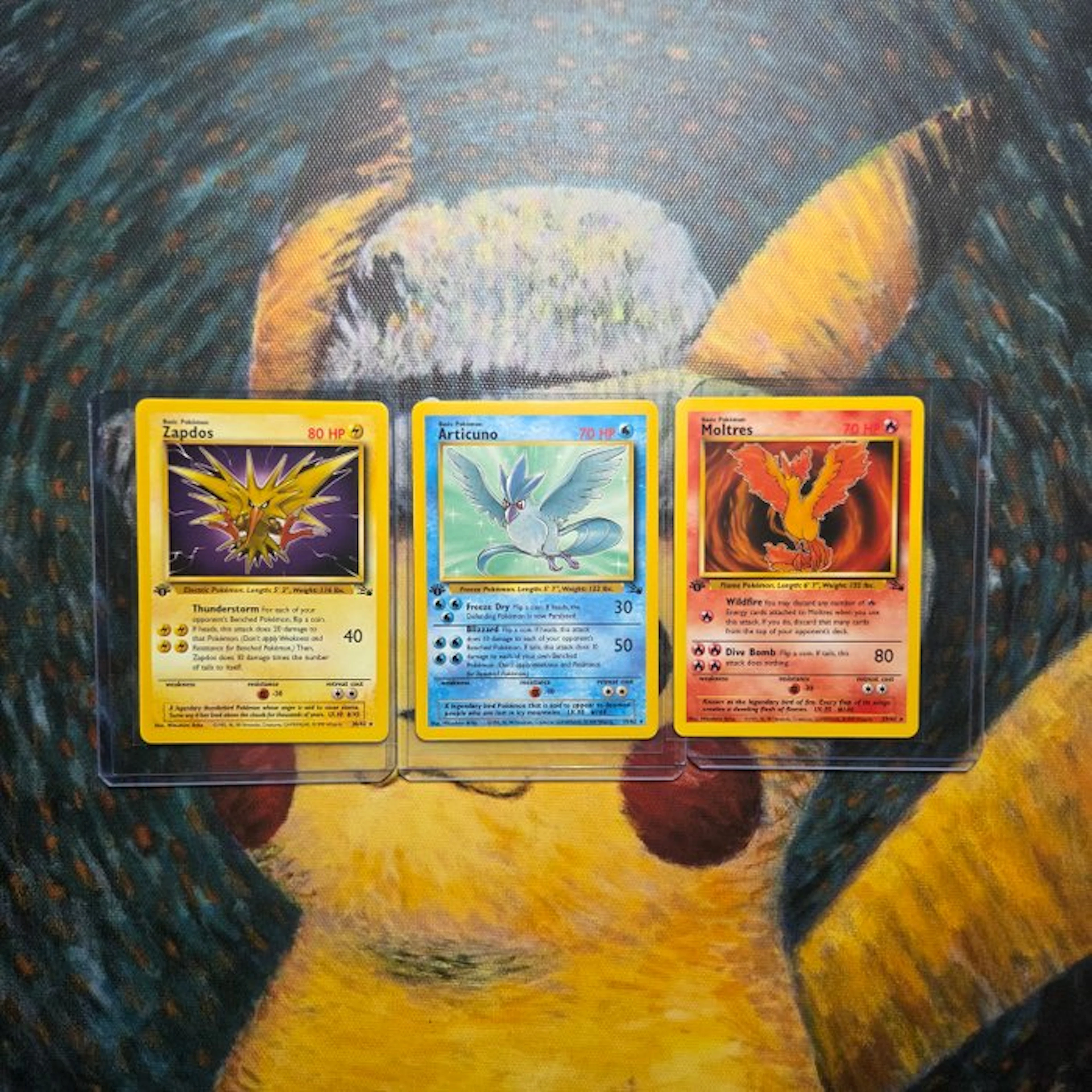 Pokémon Card Legendary Birds Trio Set - 1st Edition -Zapdos ,Articuno