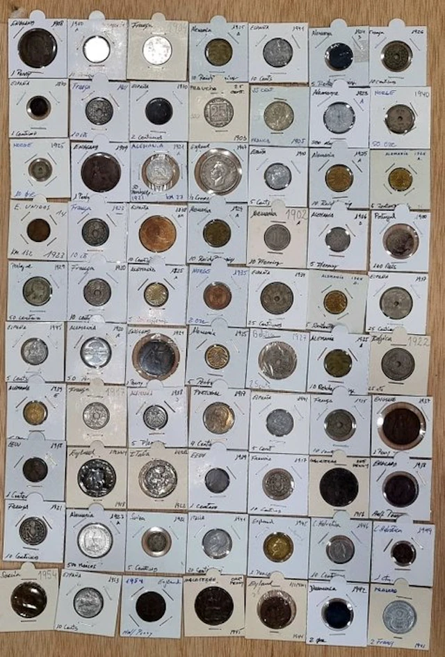 Europe. 73 Monedas antiguas 1870 a 1960 de varias naciones