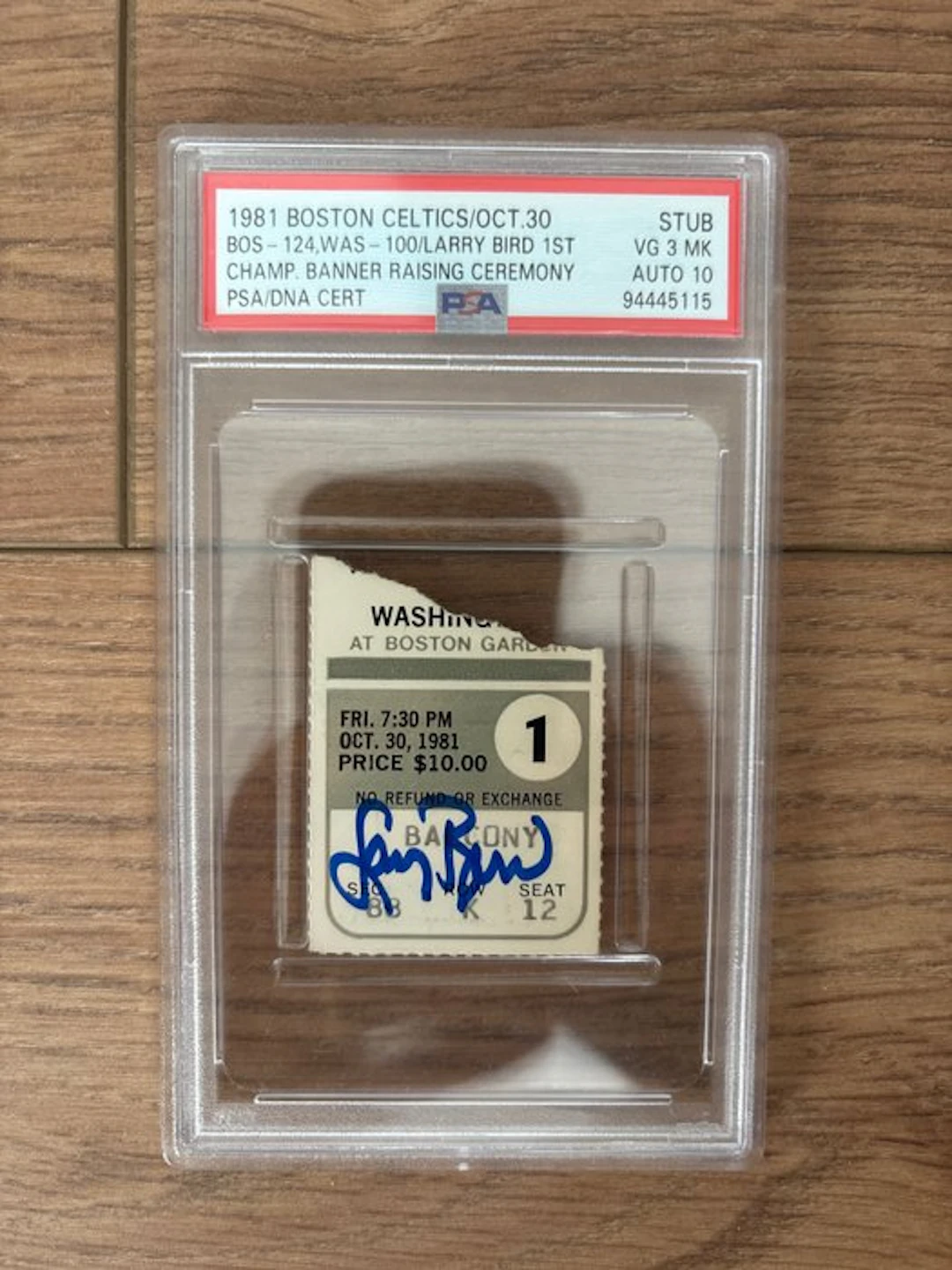 Boston Celtics - NBA - Larry Bird - 1981 - Ticket