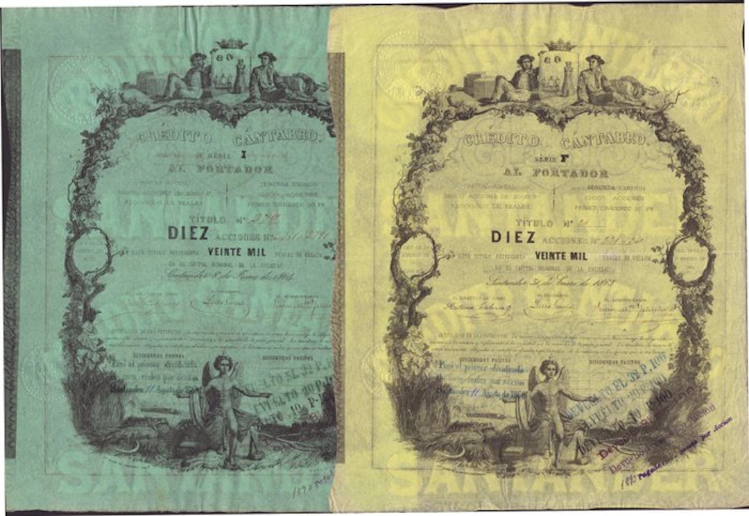 Spain. Crédito Cántabro - Santander 1866 (No reserve price)