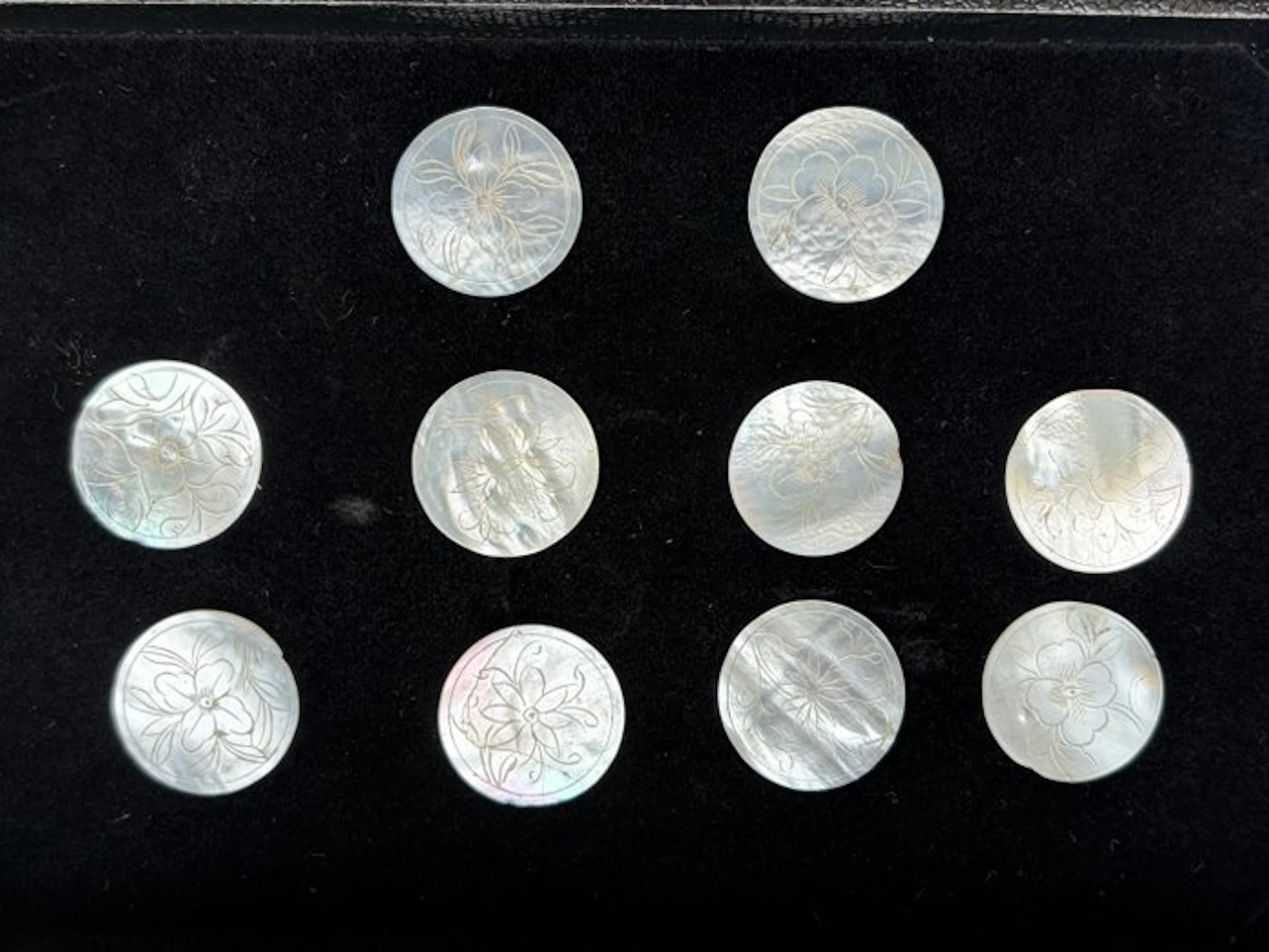 Pendant - 10 Mother-of-Pearl Tokens of the Qing Dynasty...