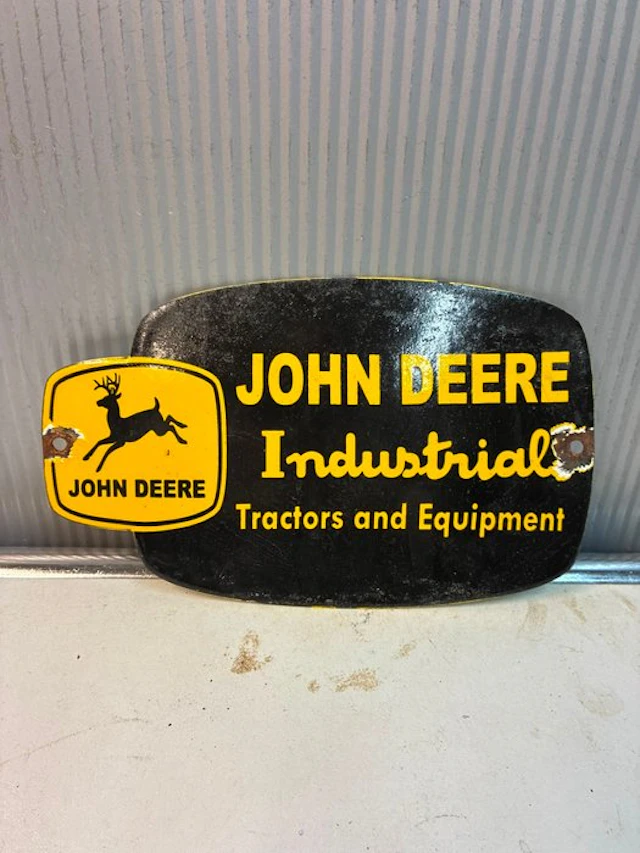 John Deere Industrial – Enamel Advertising Sign –...