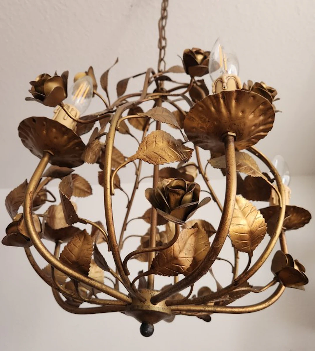 Chandelier - Wrought iron - hand-forged roses