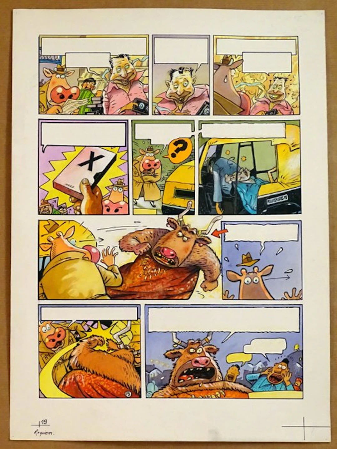 De Moor, Johan - 1 Original page - Lait entier - Requiem pour une vache pl.33