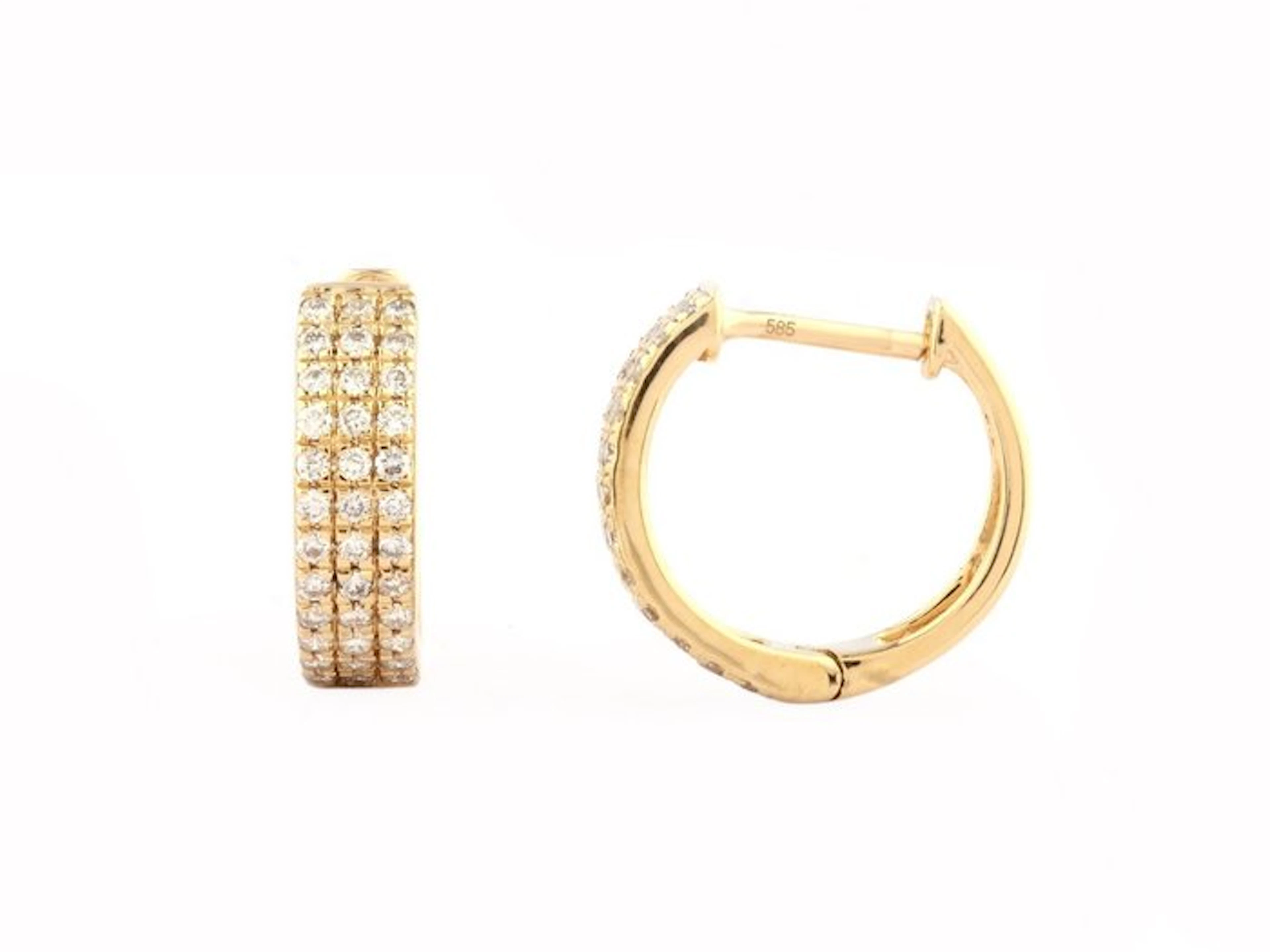 Earrings - 14 kt. Yellow gold - 0.43ct. tw. Diamond (Natural)