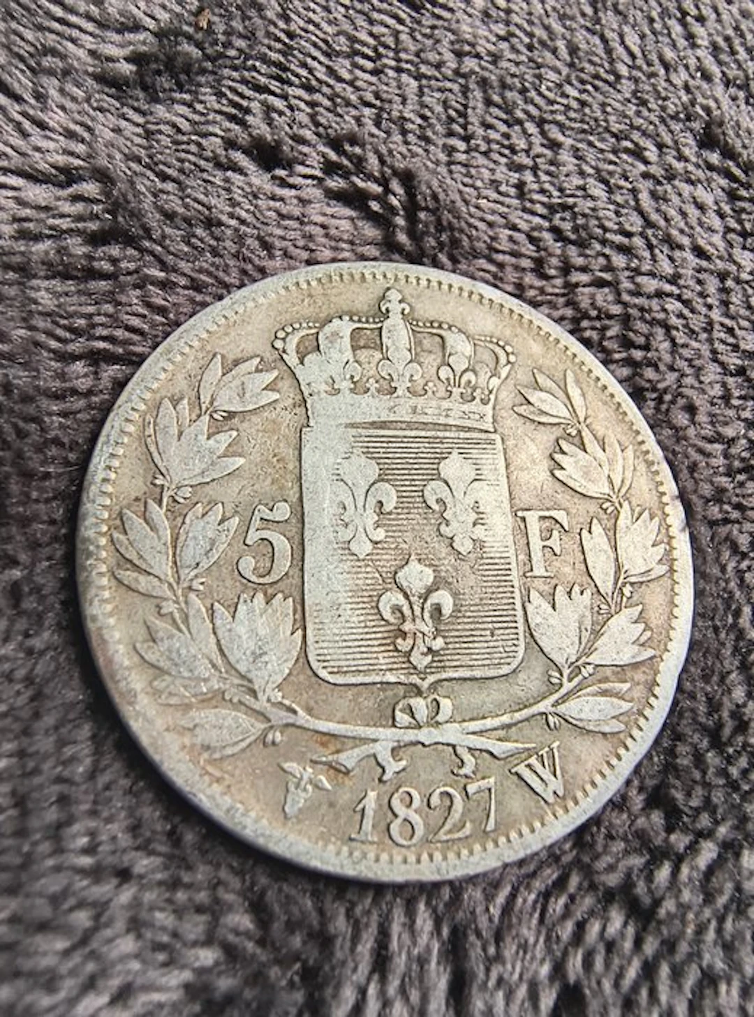 France. Charles X. 5 Francs 1827-W, Lille (No reserve price)