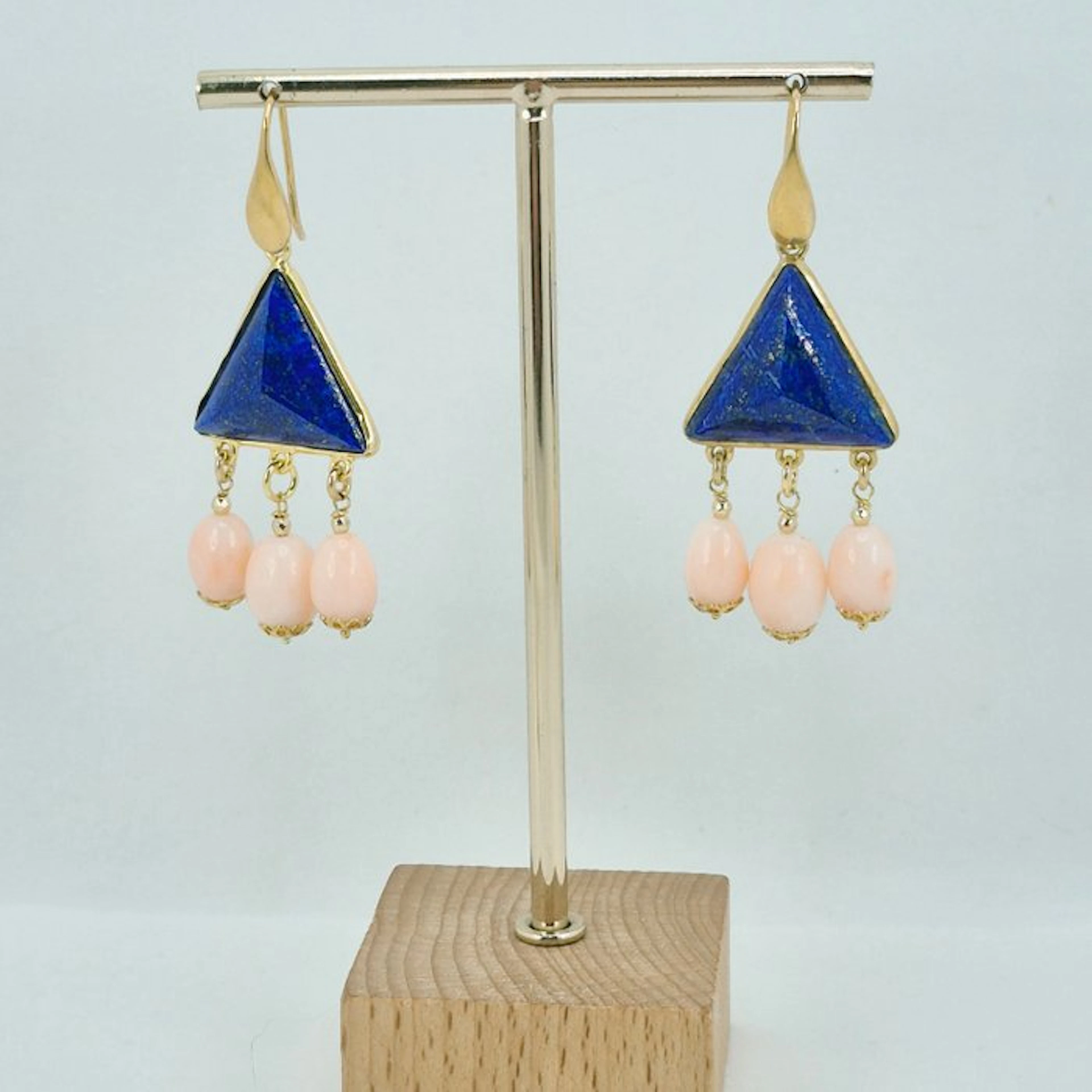 Coral - Silver, Gold-plated - Earrings - Pink Coral