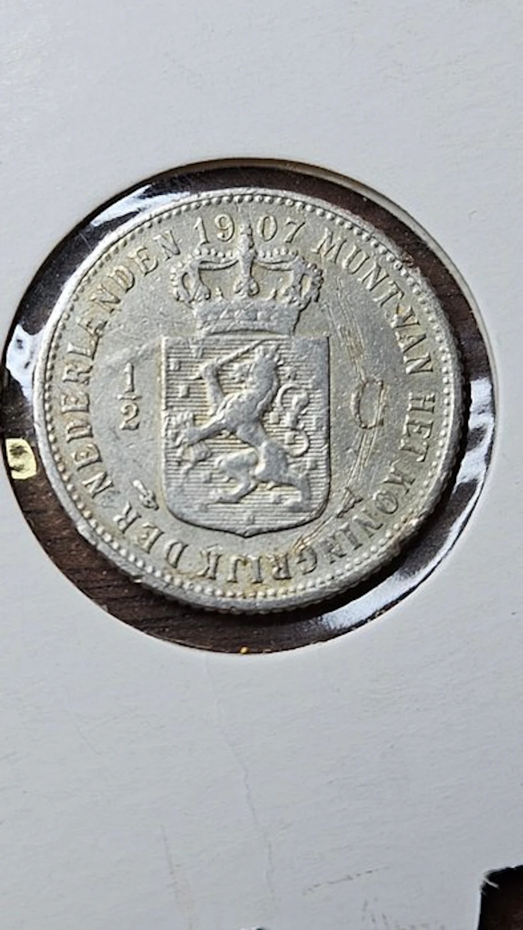 Netherlands. Wilhelmina. 1/2 Gulden 1907 (No reserve price)