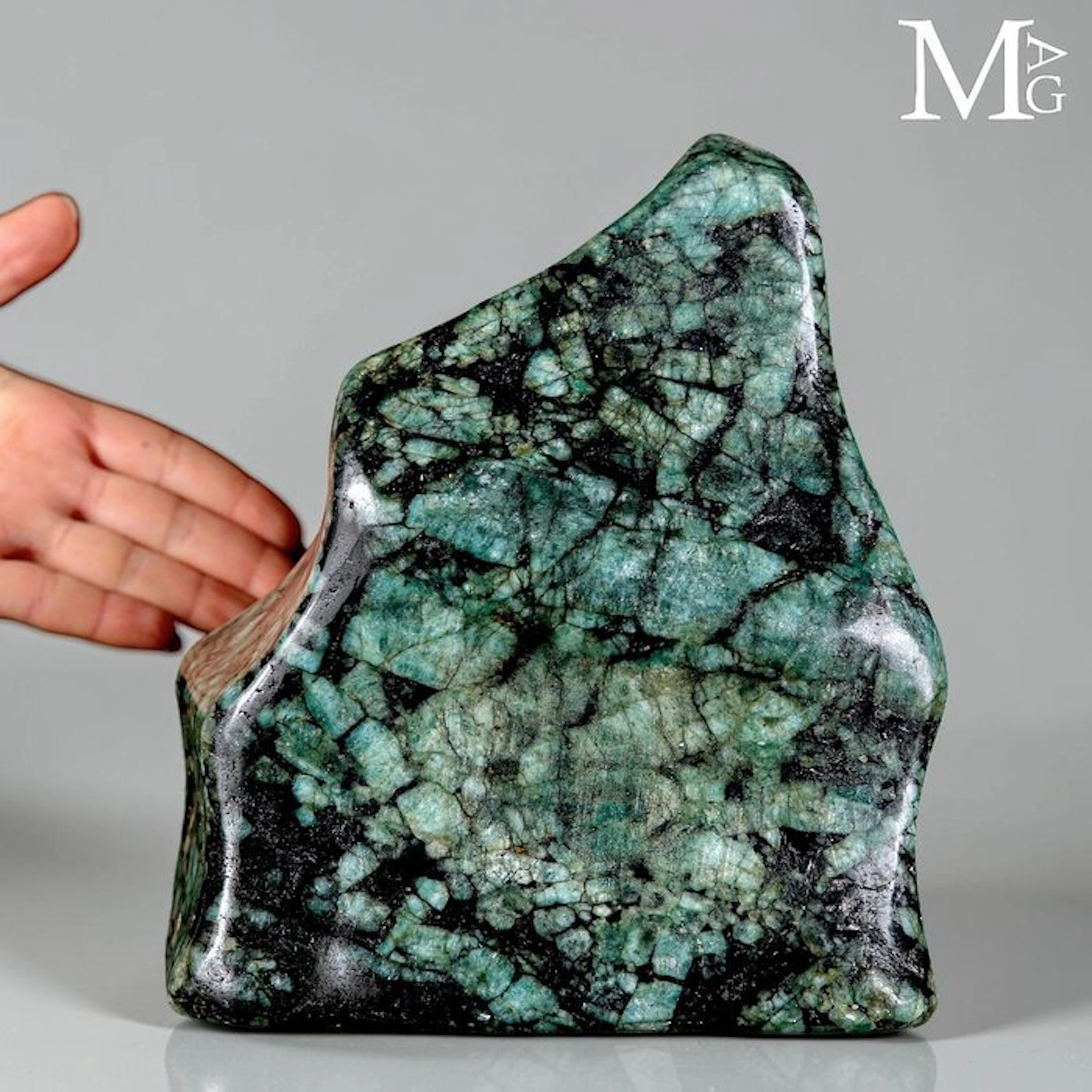 Vivid Green Emerald Crystals in Dark Schist Matrix Large...