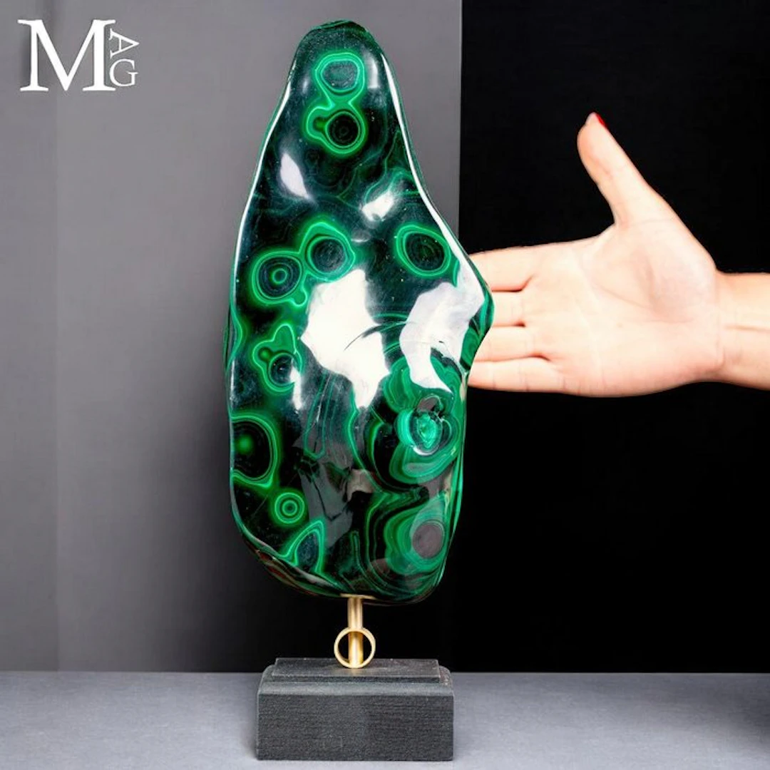 Premium Quality Ocellated Malachite from Congo - Wood and...