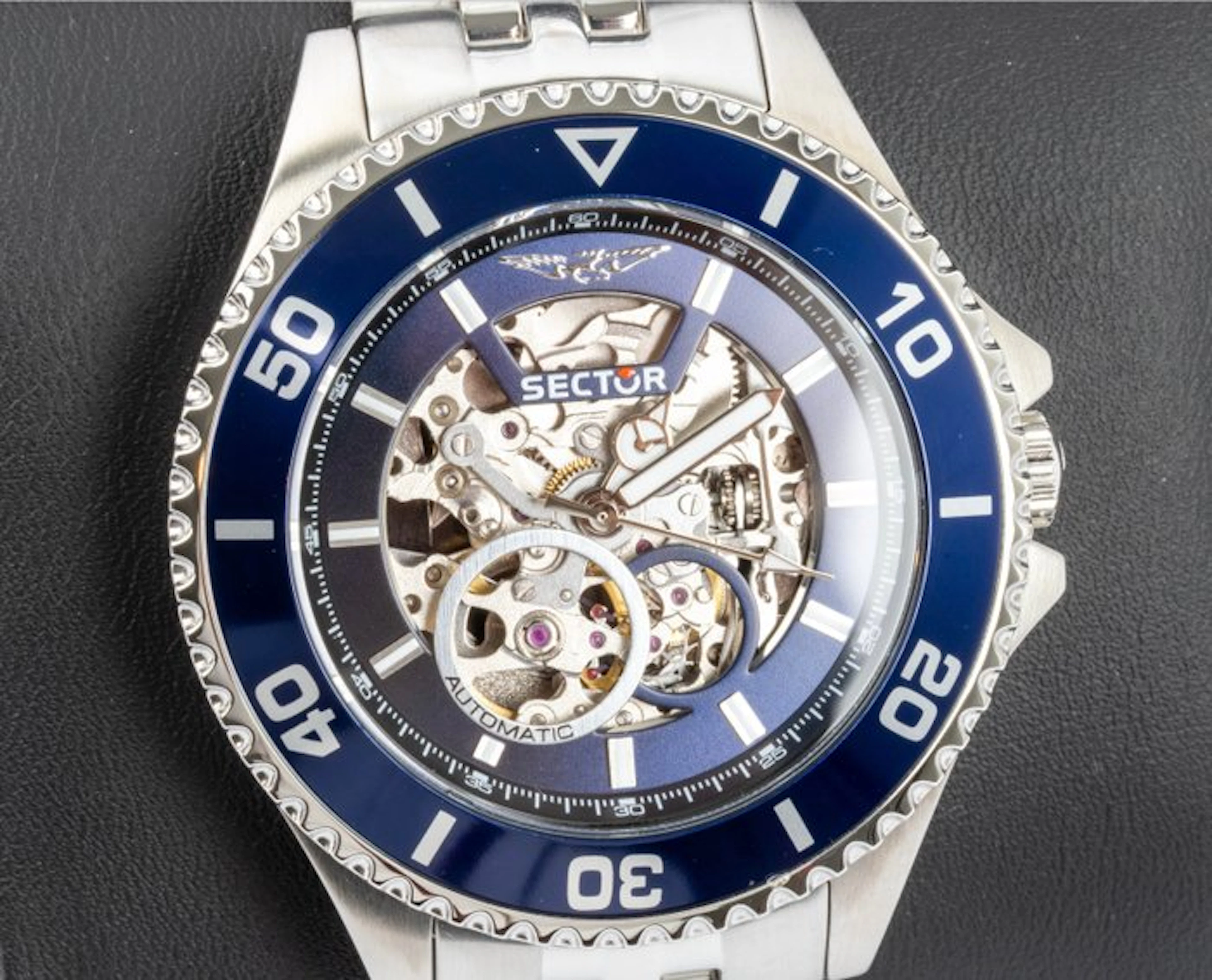 Sector - 230 - Automatic - Skeleton - Silver/blue - 43 mm...