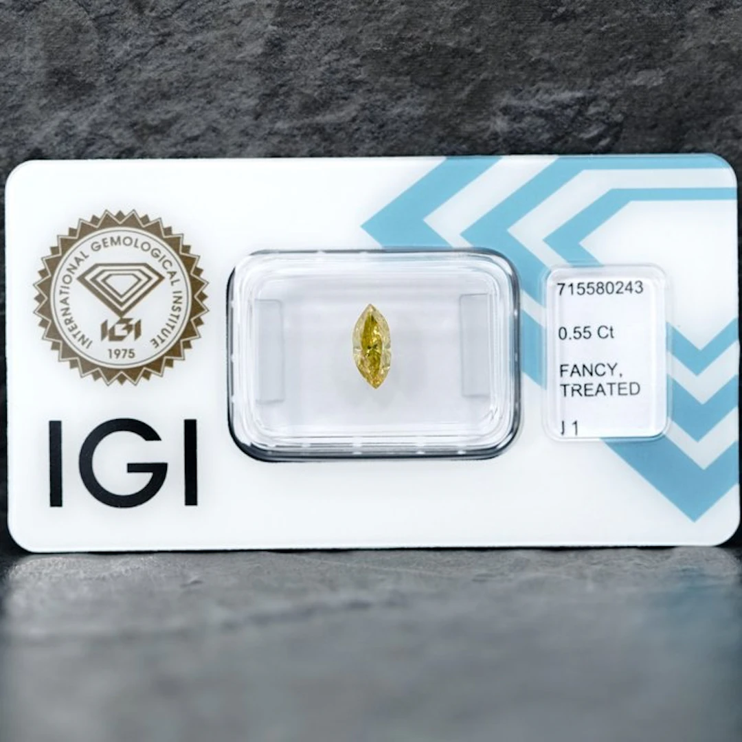 1 pcs Diamond (Colour-treated) - 0.55 ct - Marquise...