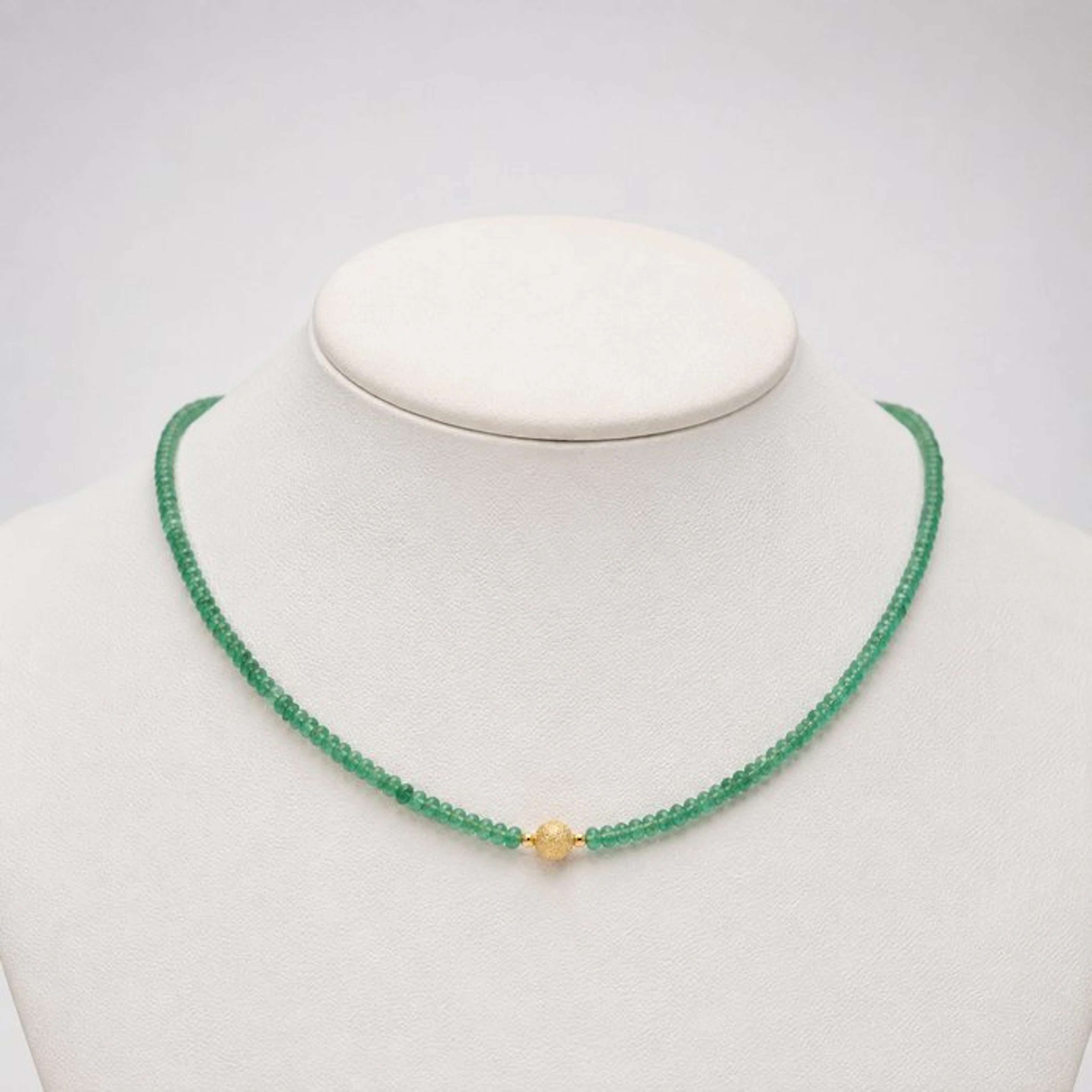 No reserve price - Necklace - 18 kt. Yellow gold Emerald