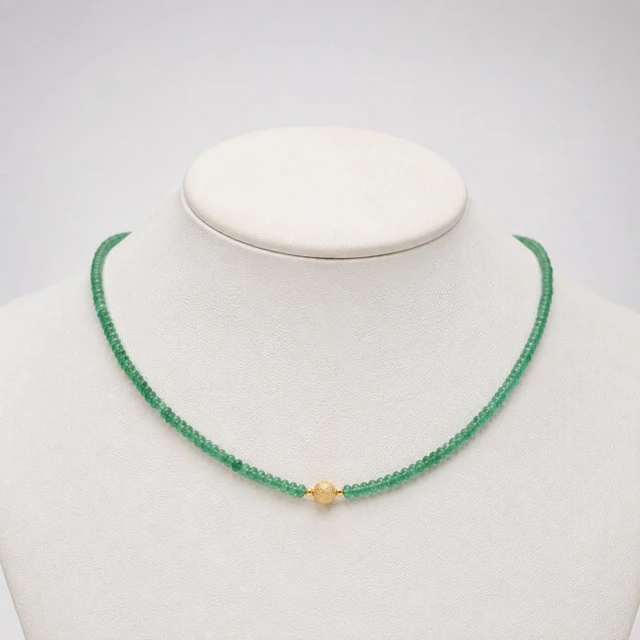 No reserve price - Necklace - 18 kt. Yellow gold Emerald