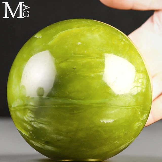 Vibrant Chartreuse Green-Yellow Serpentine Polished...