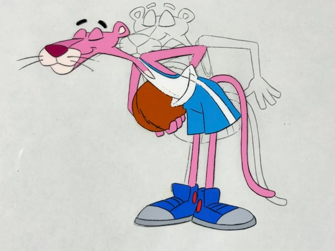 Friz Freleng - Original animation cel and drawing of Pink...