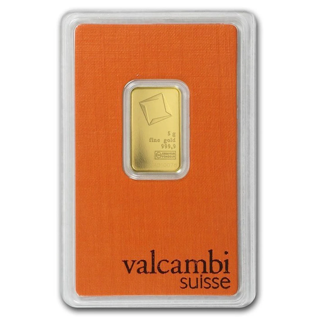 5 grams - Gold .999 - Valcambi - Sealed & with certificate