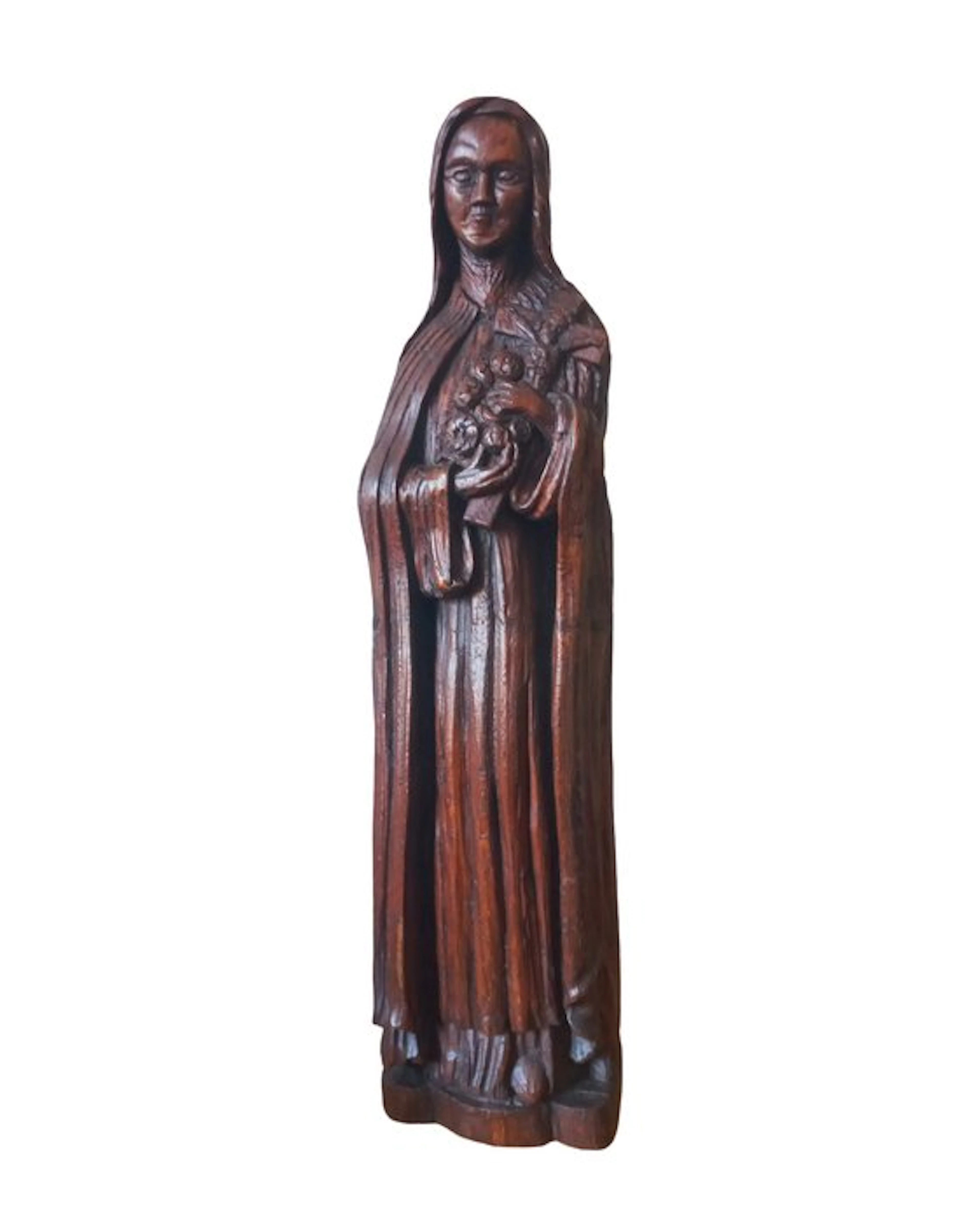 Statue, Sint Theresia - 54 cm - Oak