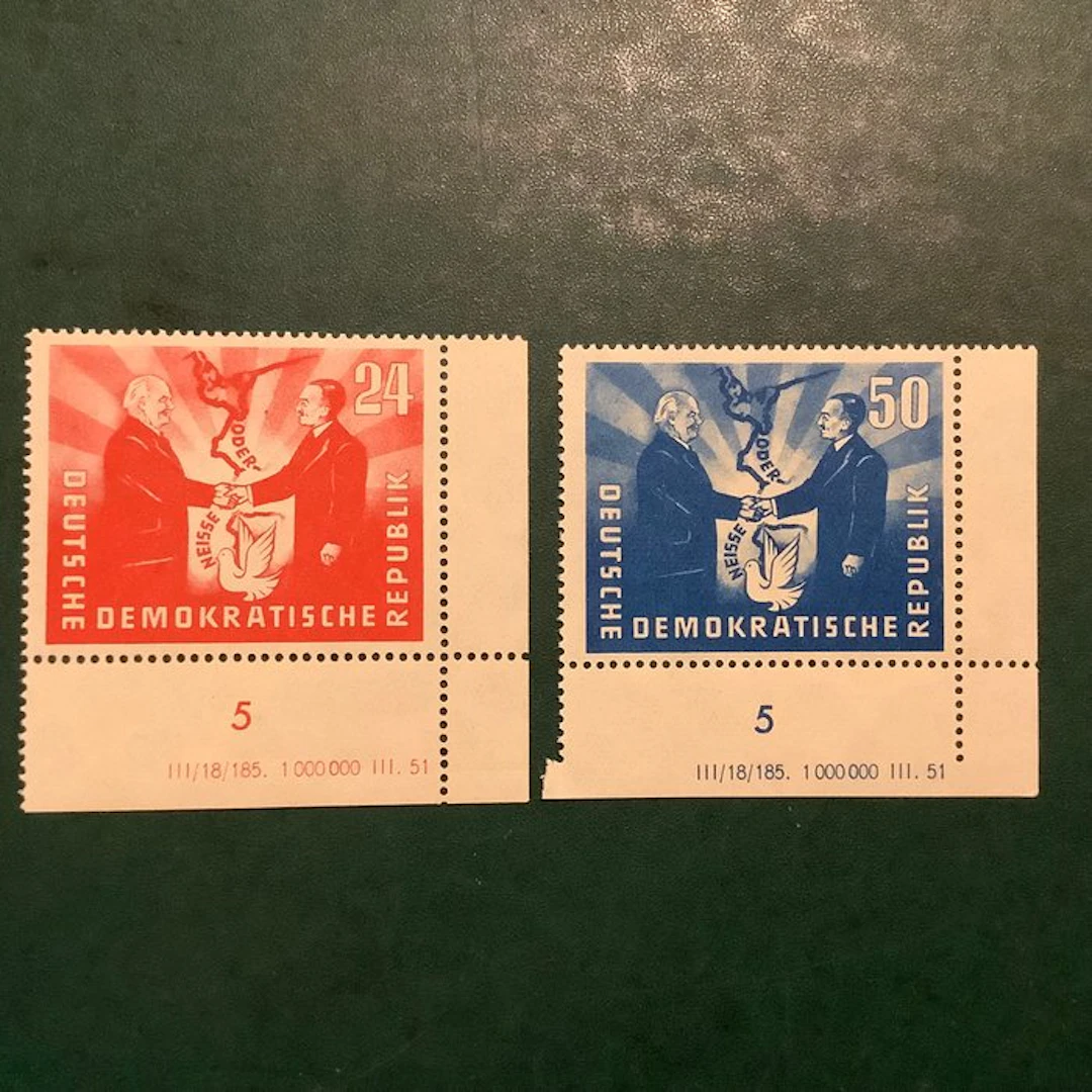 GDR 1951 - German-Polish friendship with print date - MNH - Michel 284/285 DV