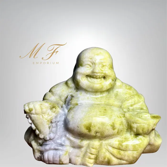 Magnificent Buddhas in citron jade