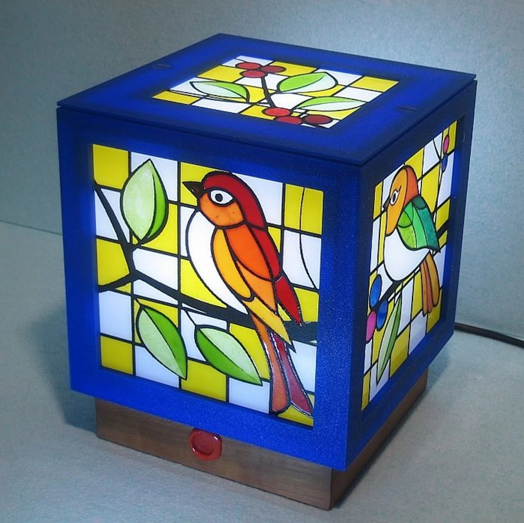 Sergio Milani - Table lamp - Cubic 2026-07 - Cherry tree