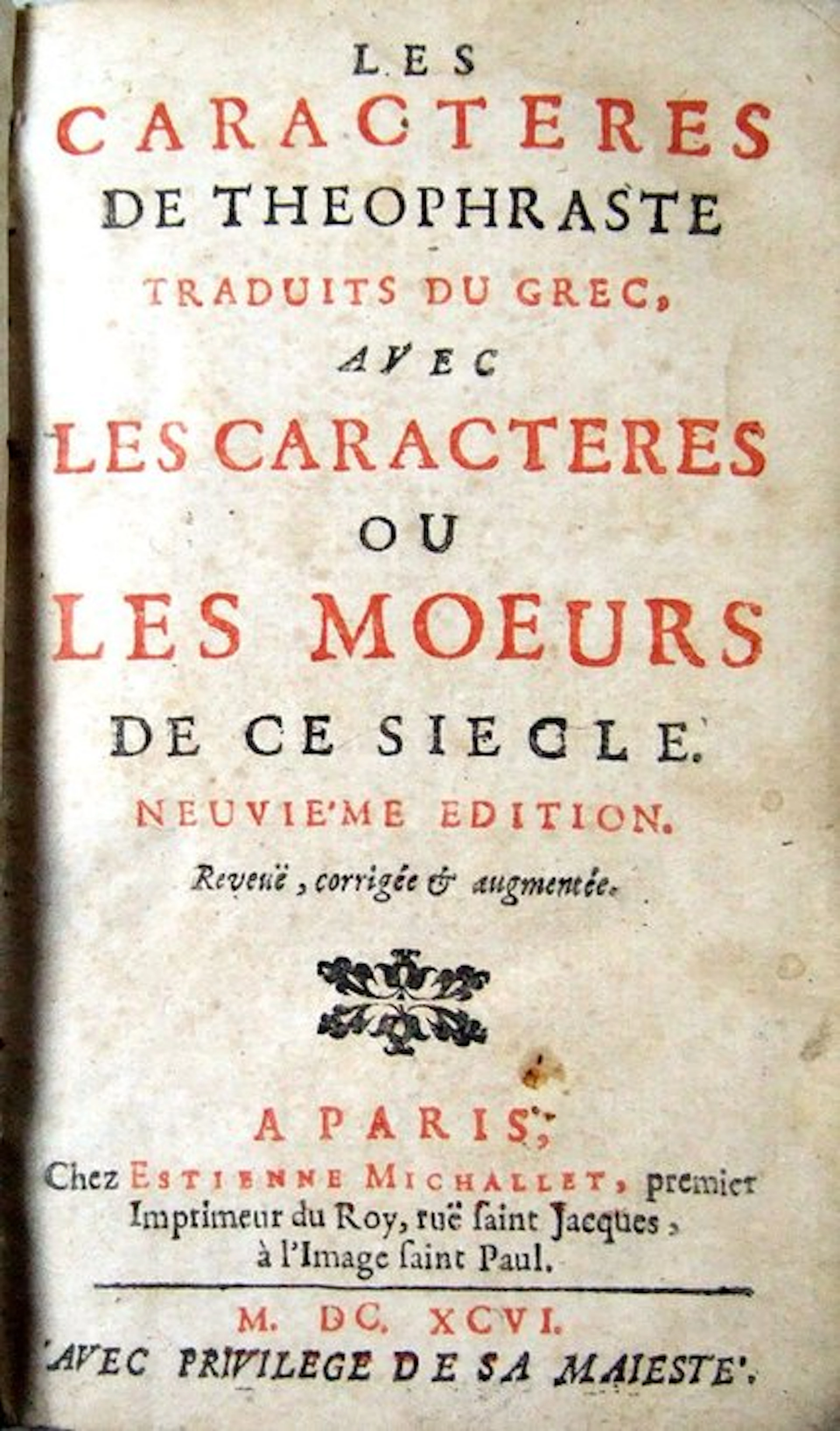 Jean de La Bruyère - Les Caractères de Théophraste traduits du grec