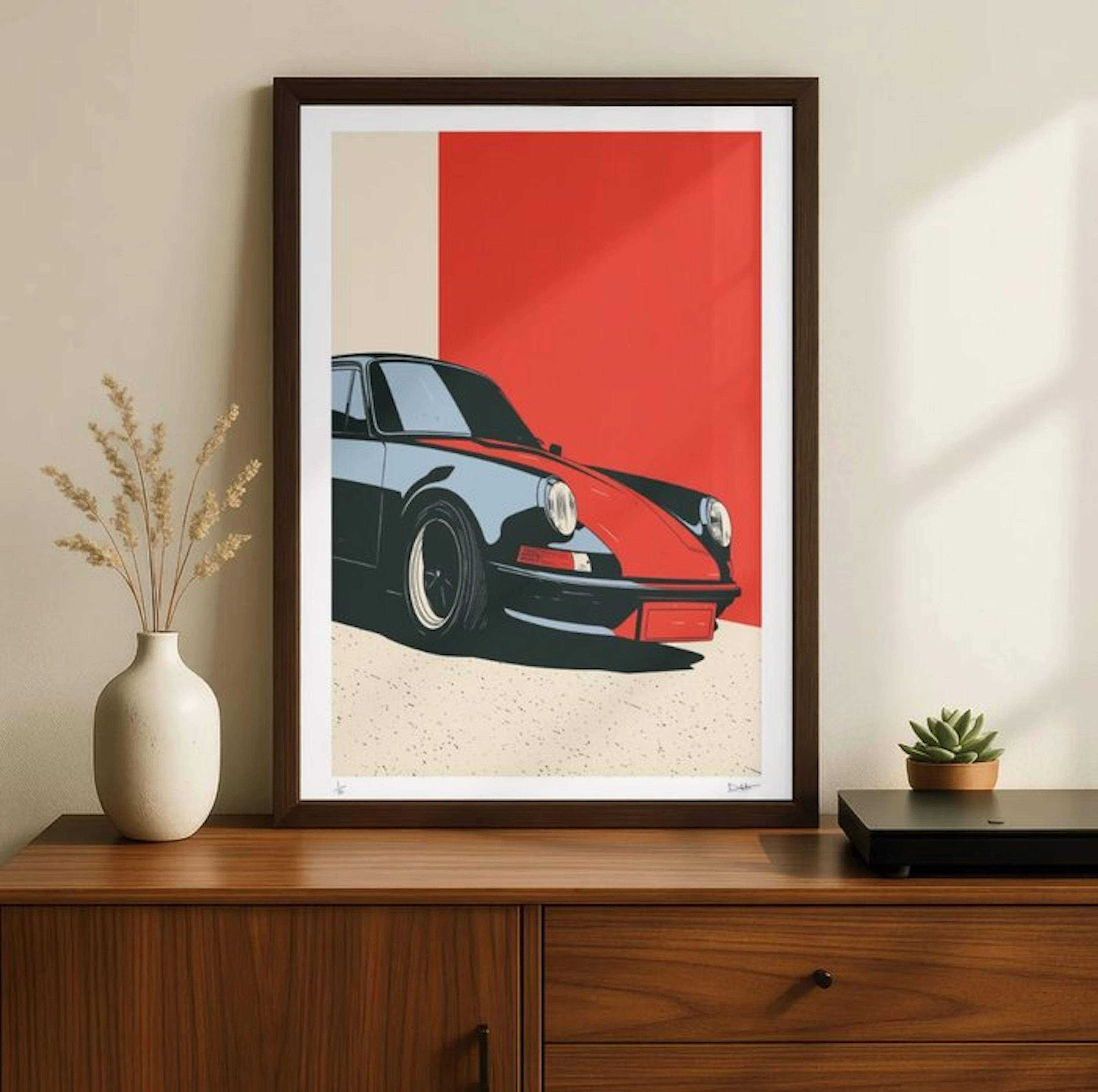 DALT - Porsche 911 – Red & Black – 40x60 cm