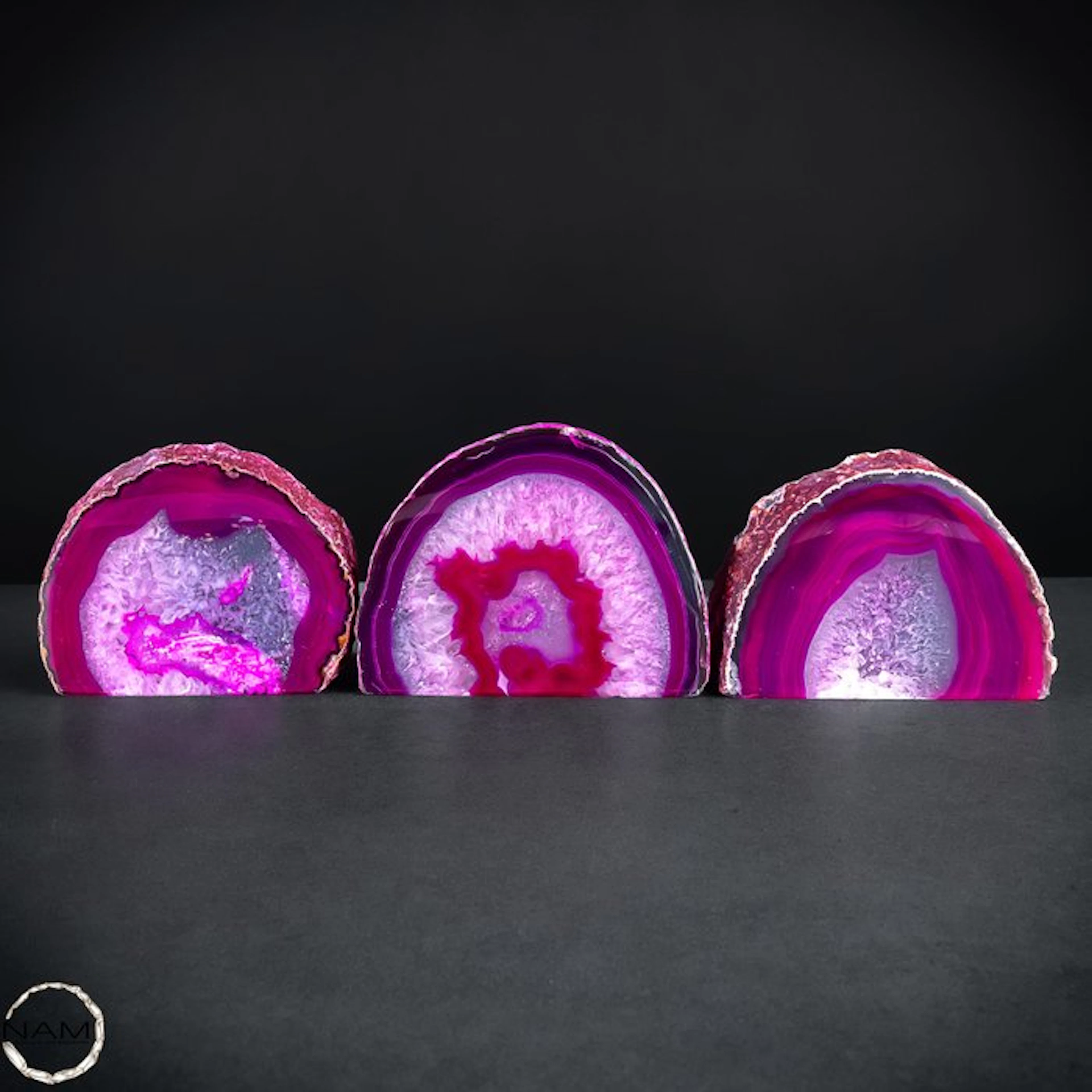 Exclusive pink agate slices – Vibrant colors & natural druzy- 2179.19 g - (3)