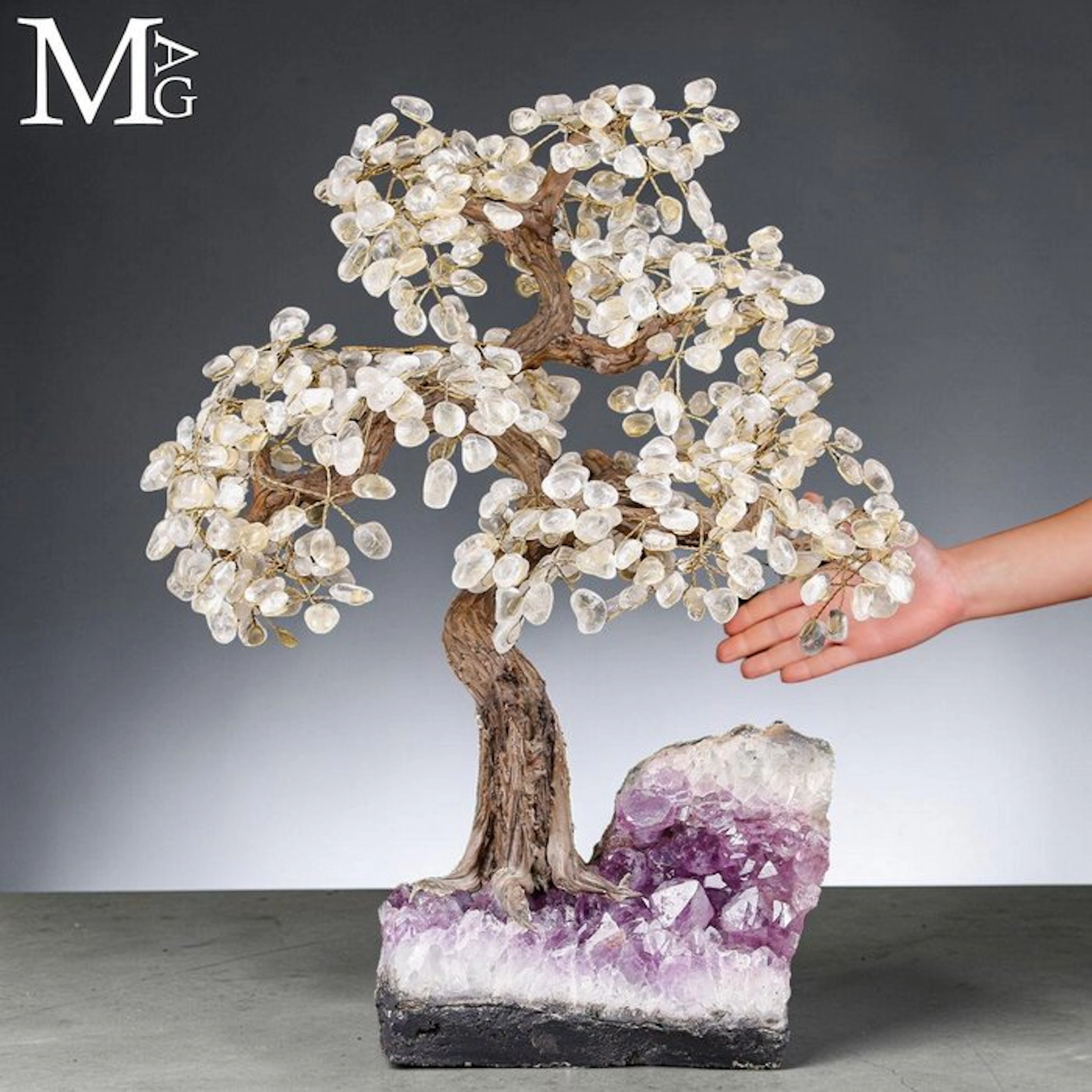 Clear Quartz Gem Tree with sparkling