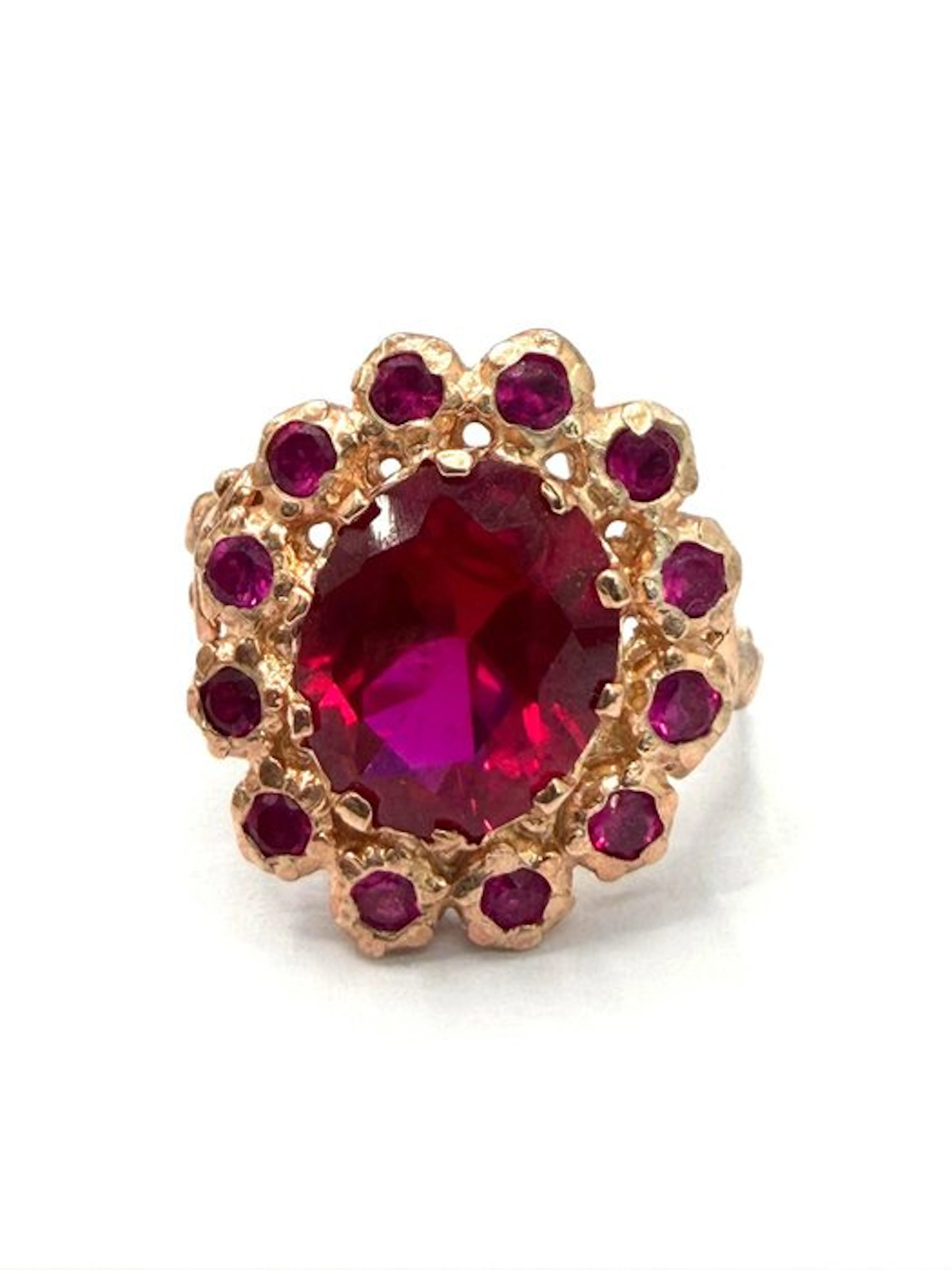 No reserve price - Ring - 9 kt. Rose gold, Silver Spinel