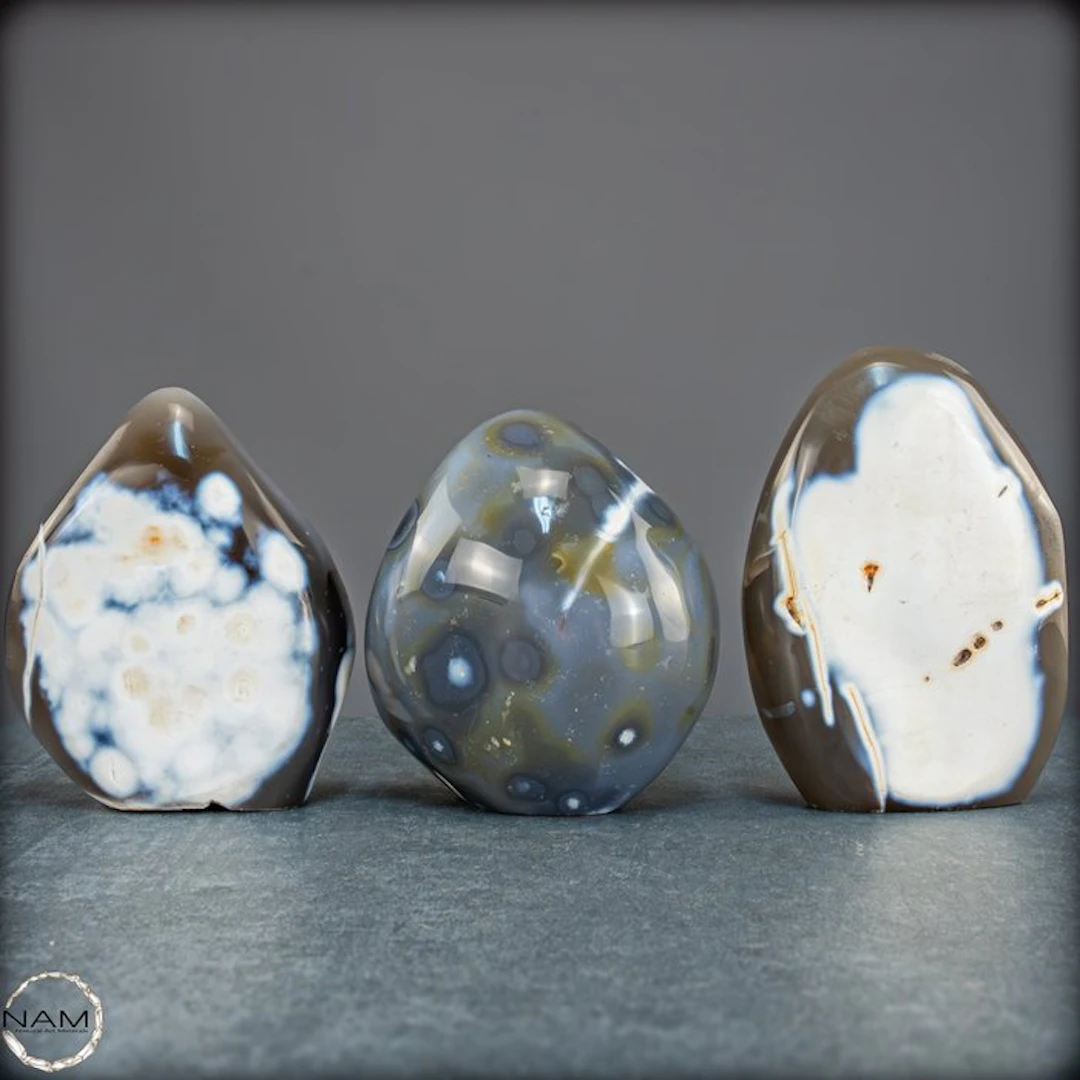 Orca Agate Freeform Lot – Simple Elegance in Natural...