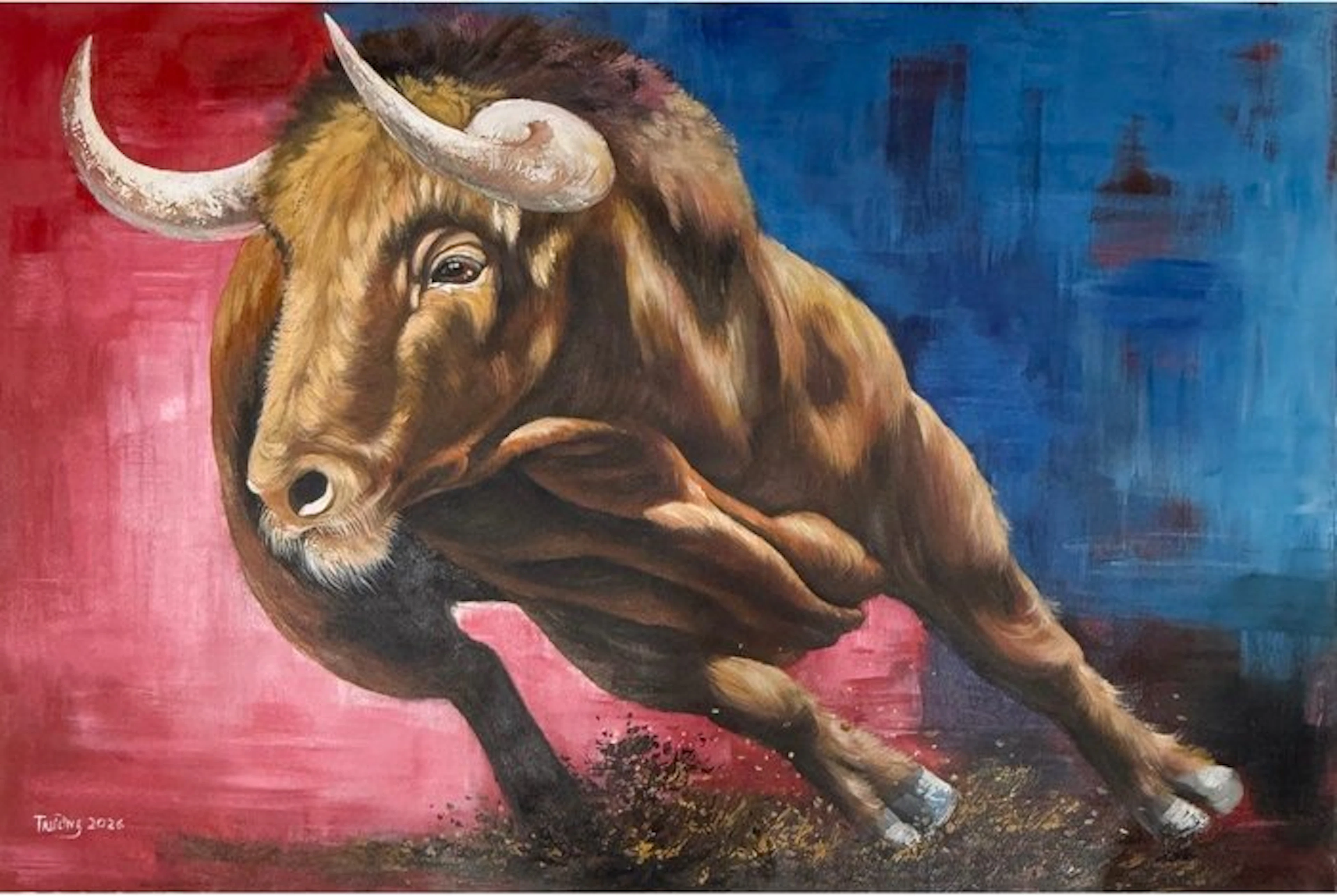 Truong Thu (1991) - Le Taureau ↑80 →120 cm → No Reserve ✓