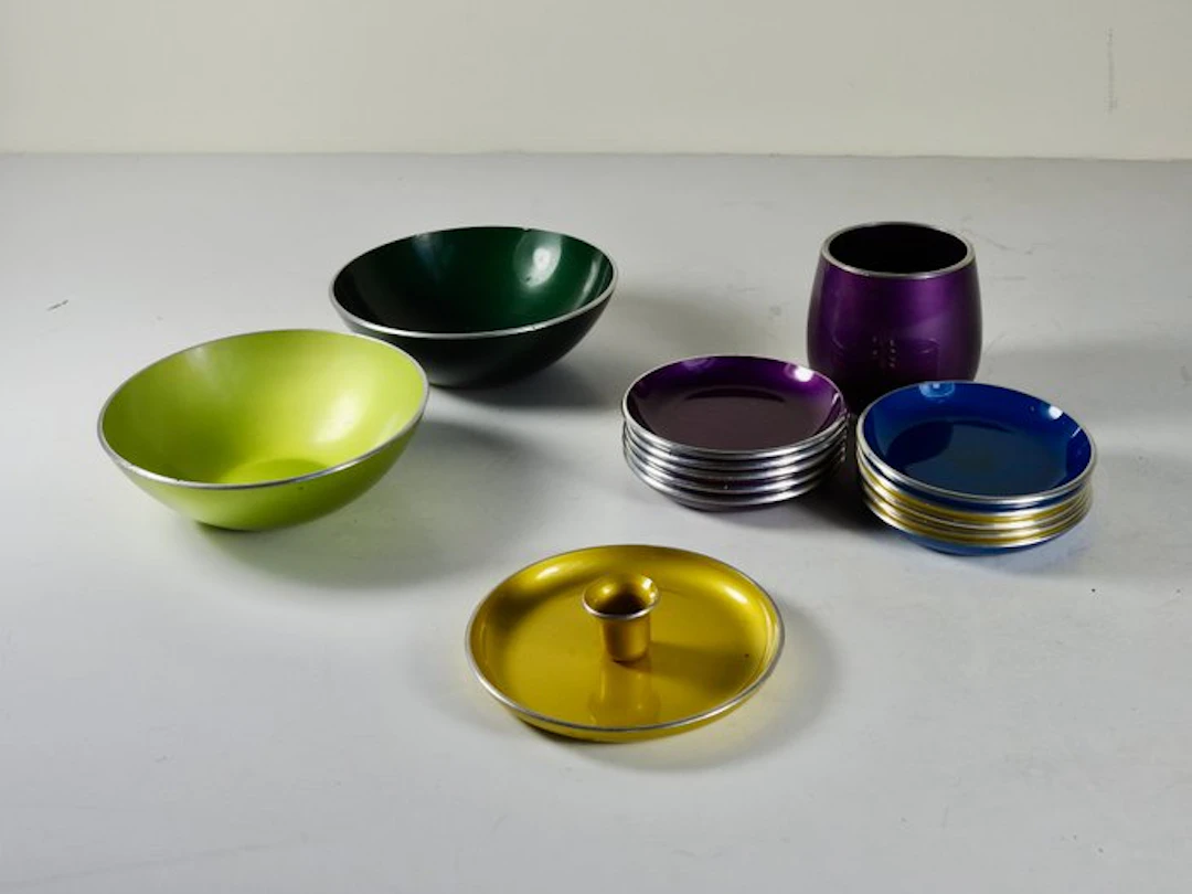 Emalox - Bjorn Engo - Platter - enamelled aluminium - 14-piece party set