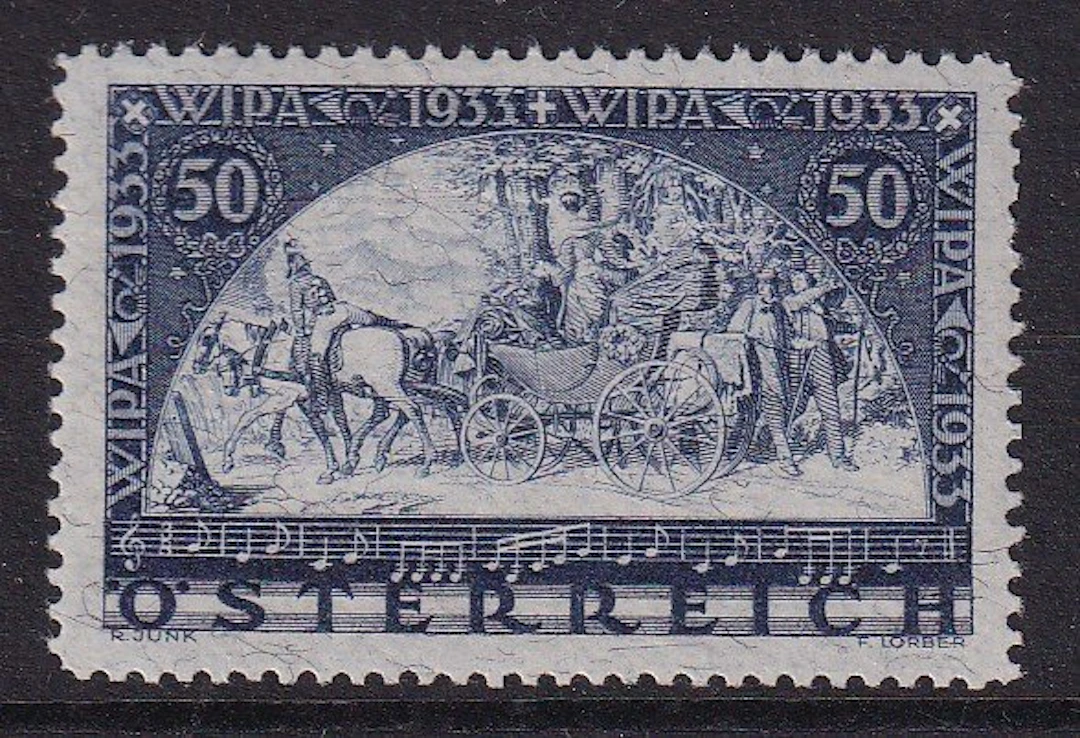 Austria 1933 - 50 g (+50 g) blackish violet ultramarine...