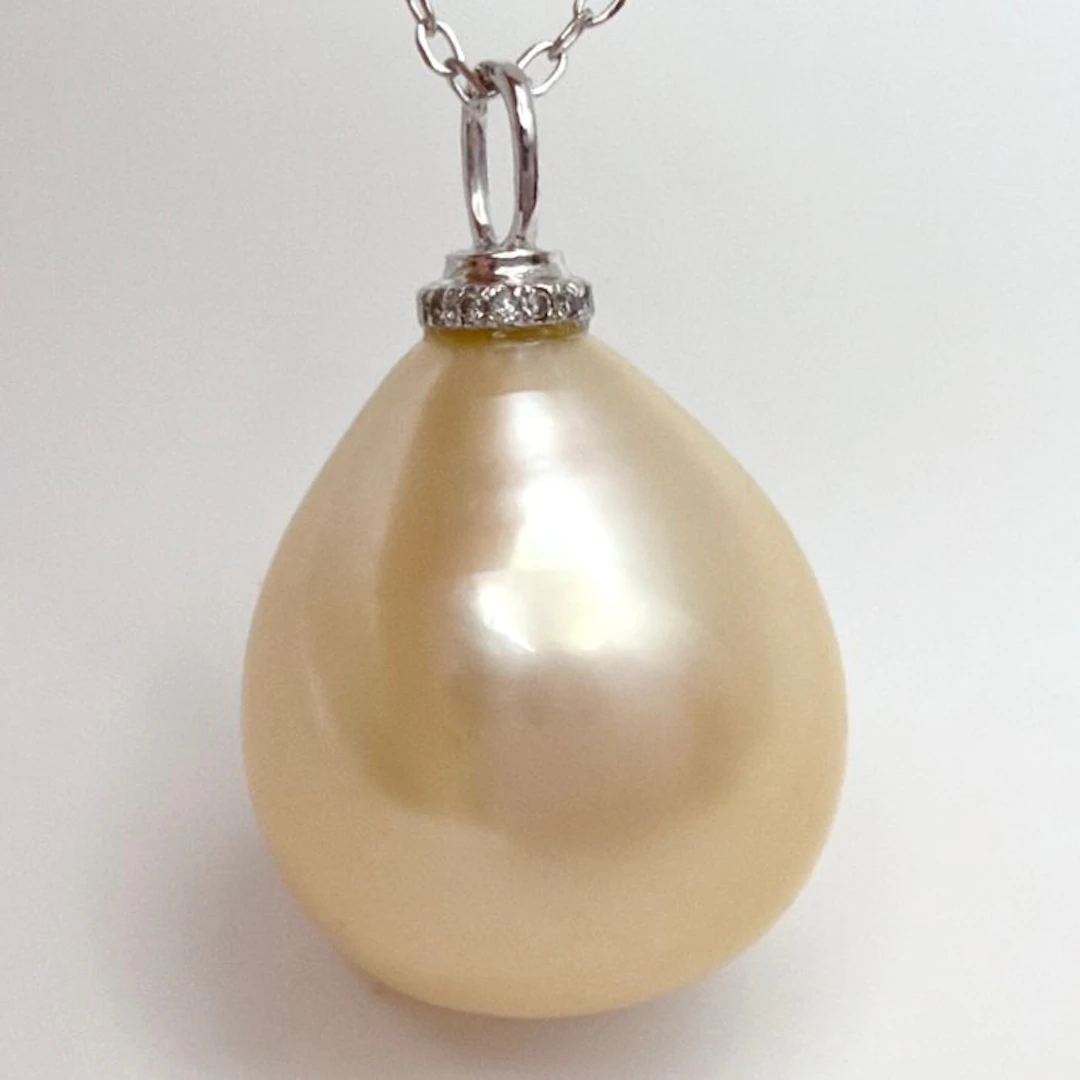 No reserve price - Pendant Platinum Pearl - 14.0 × 15.7 mm - New