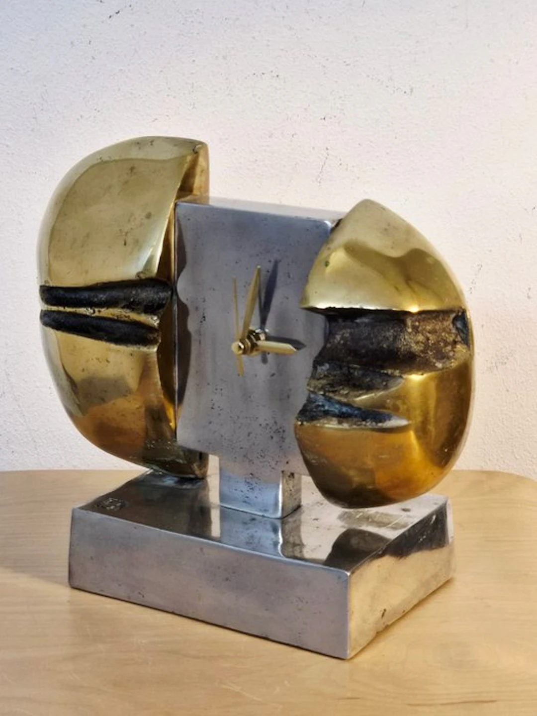 Table clock - Mid-century modern Aluminium, Bronze - 1970-1980 - David Marschal
