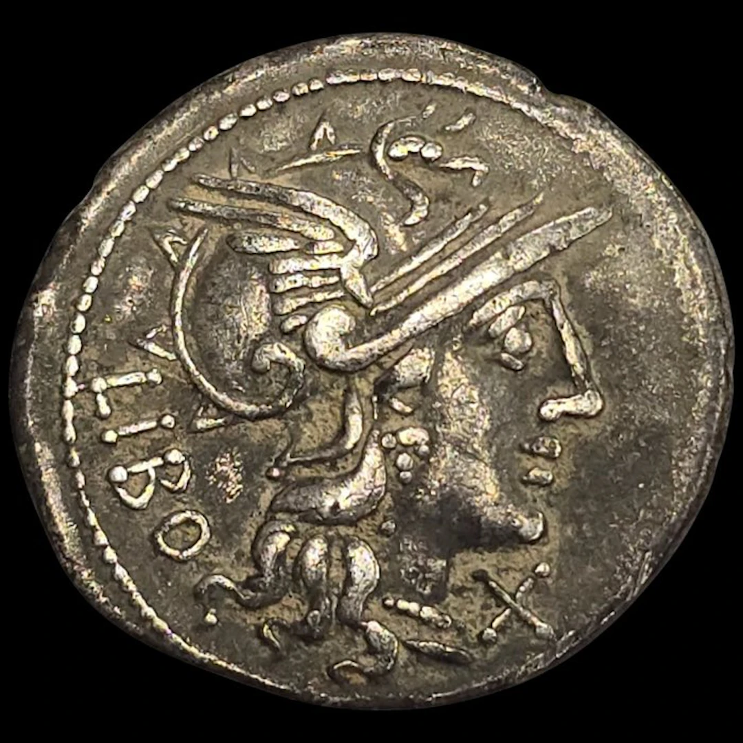Roman Republic. Q. Marcius Libo, 148 BC. Denarius Roma