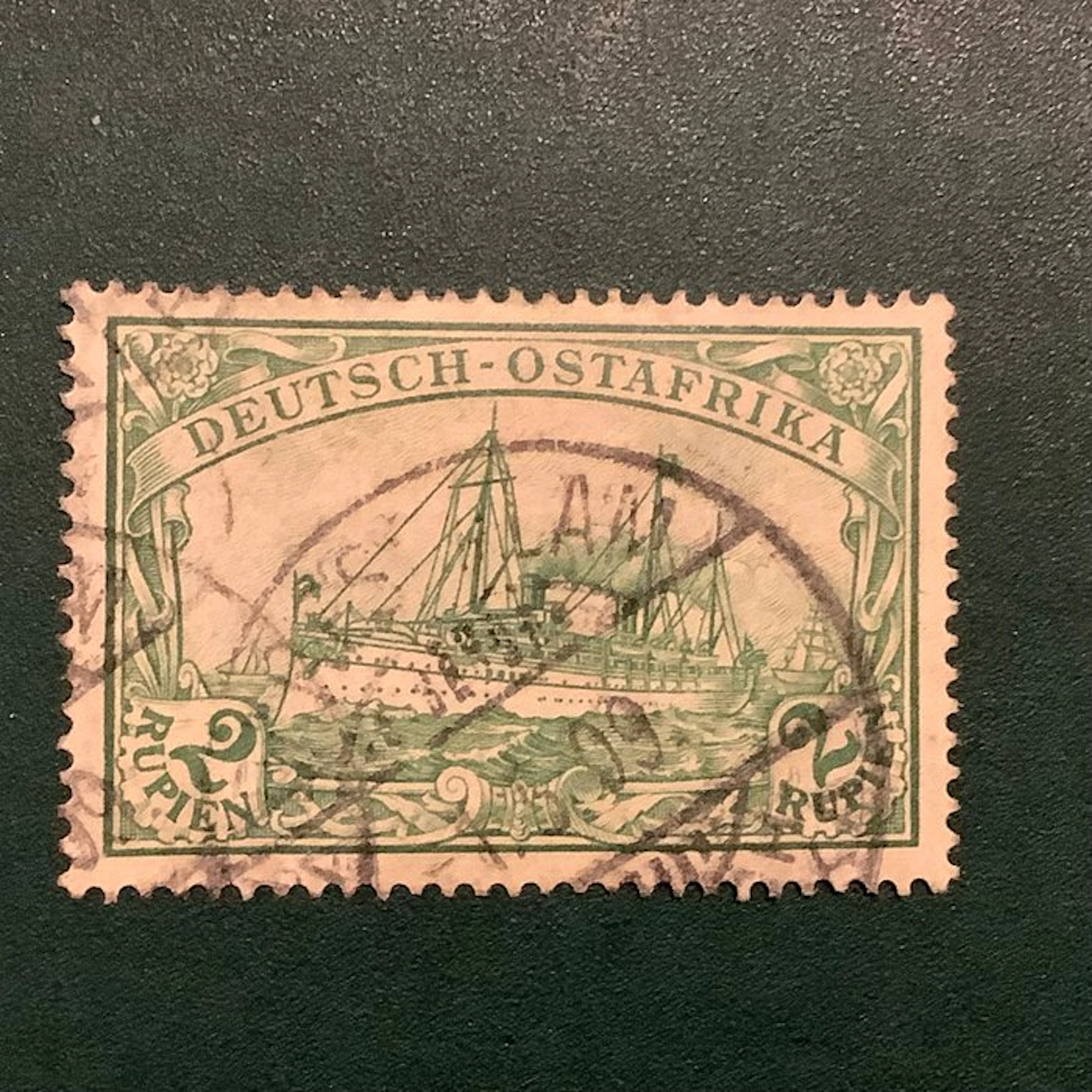 German Colonies - East Africa 1901 - 2 Rupees zijljacht - Michel 20