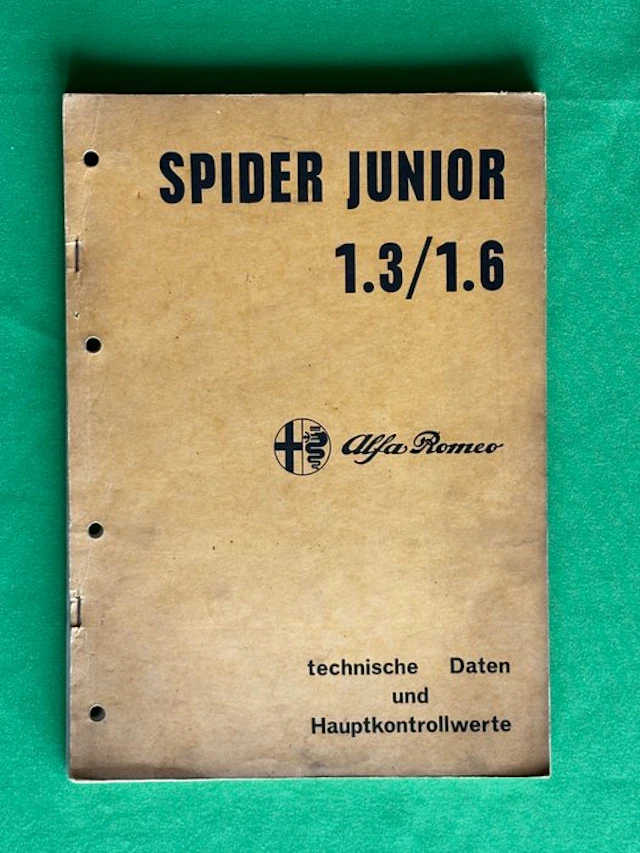 Manual - Alfa Romeo - Spider Junior 1.3 / 1.6...