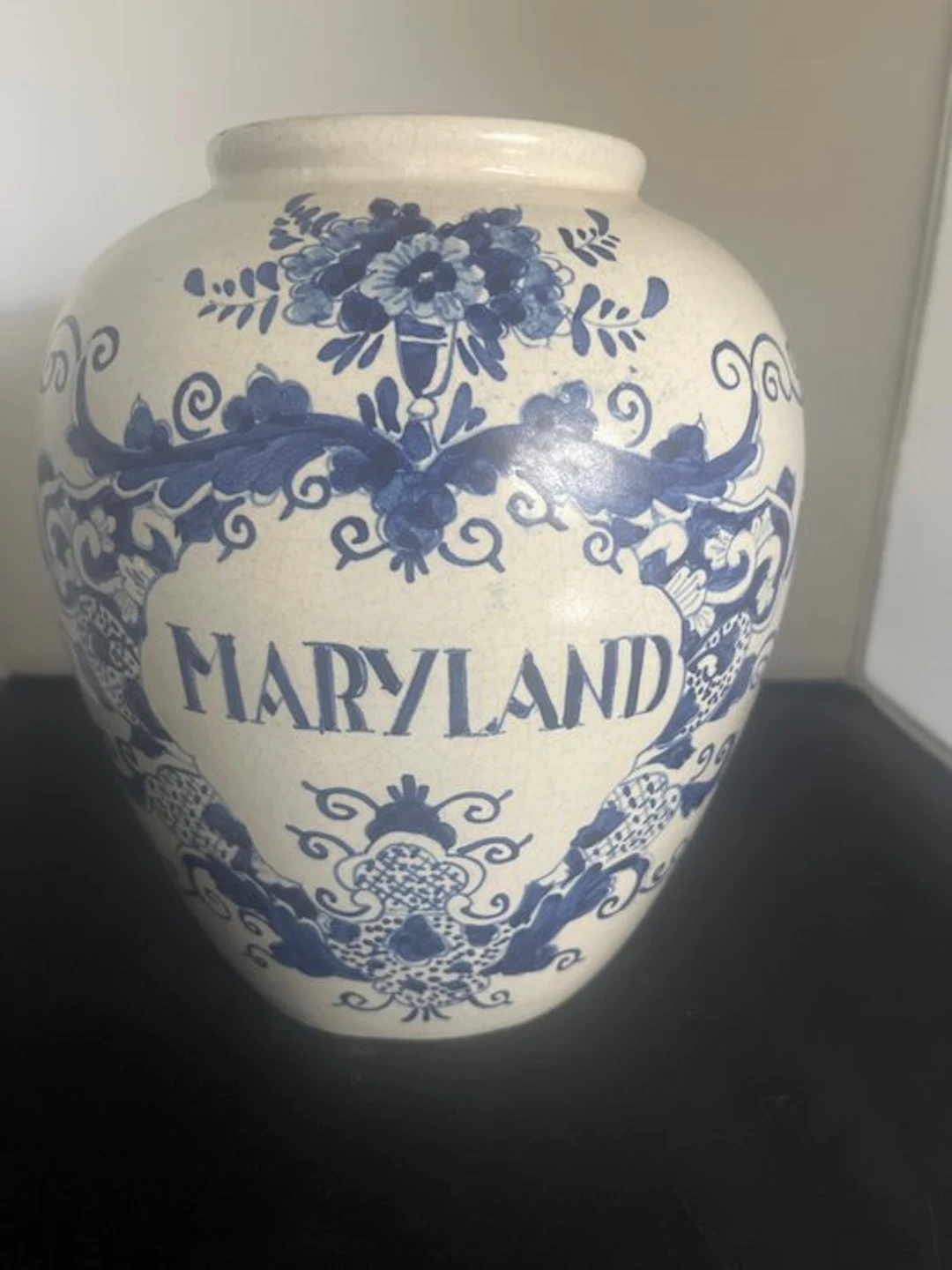 Vase - Earthenware - Delft blue tobacco jar