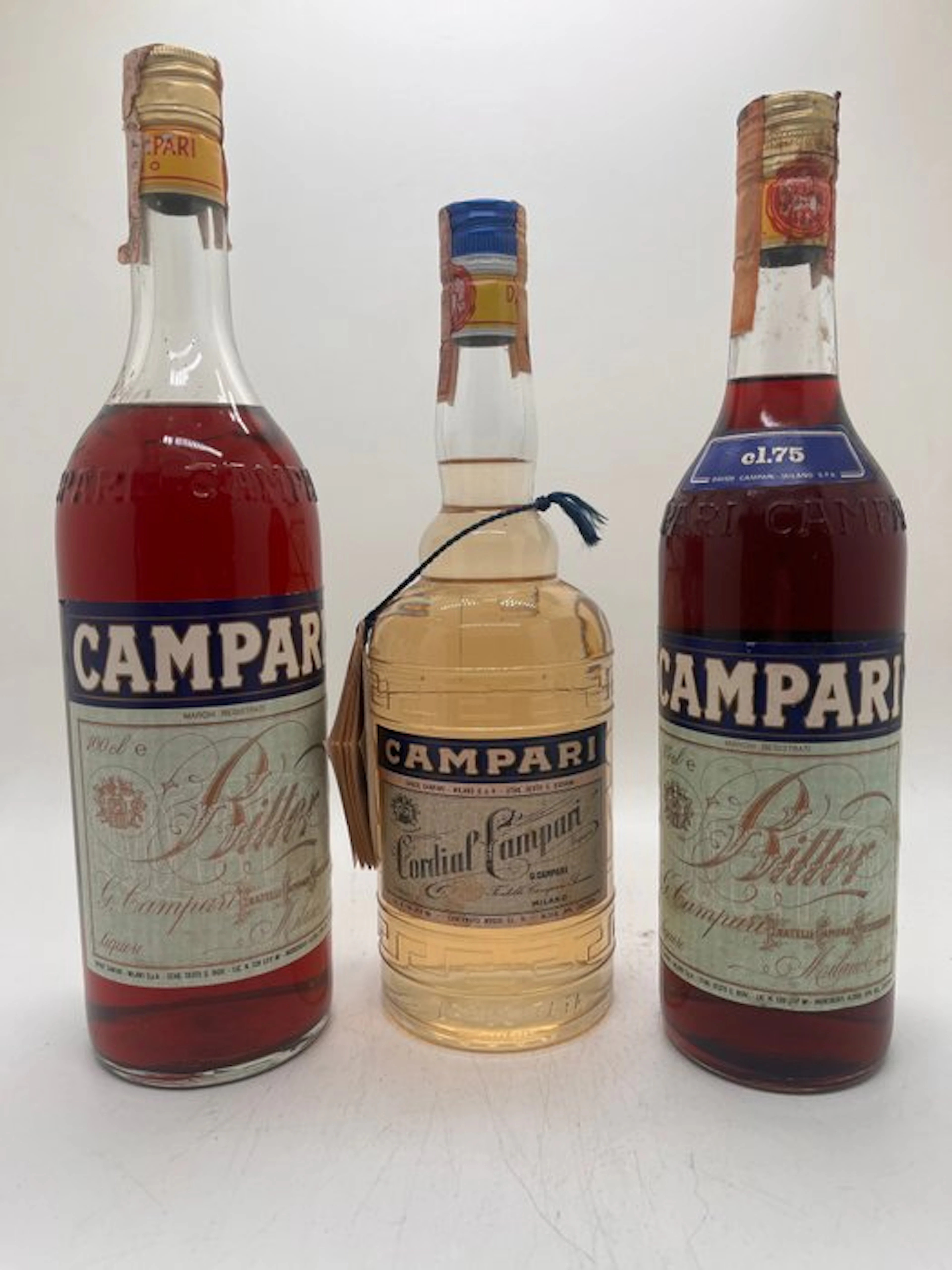 Campari - Bitter + Cordial - b. 1970s, 1980s - 75cl, 1000ml - 3 bottles