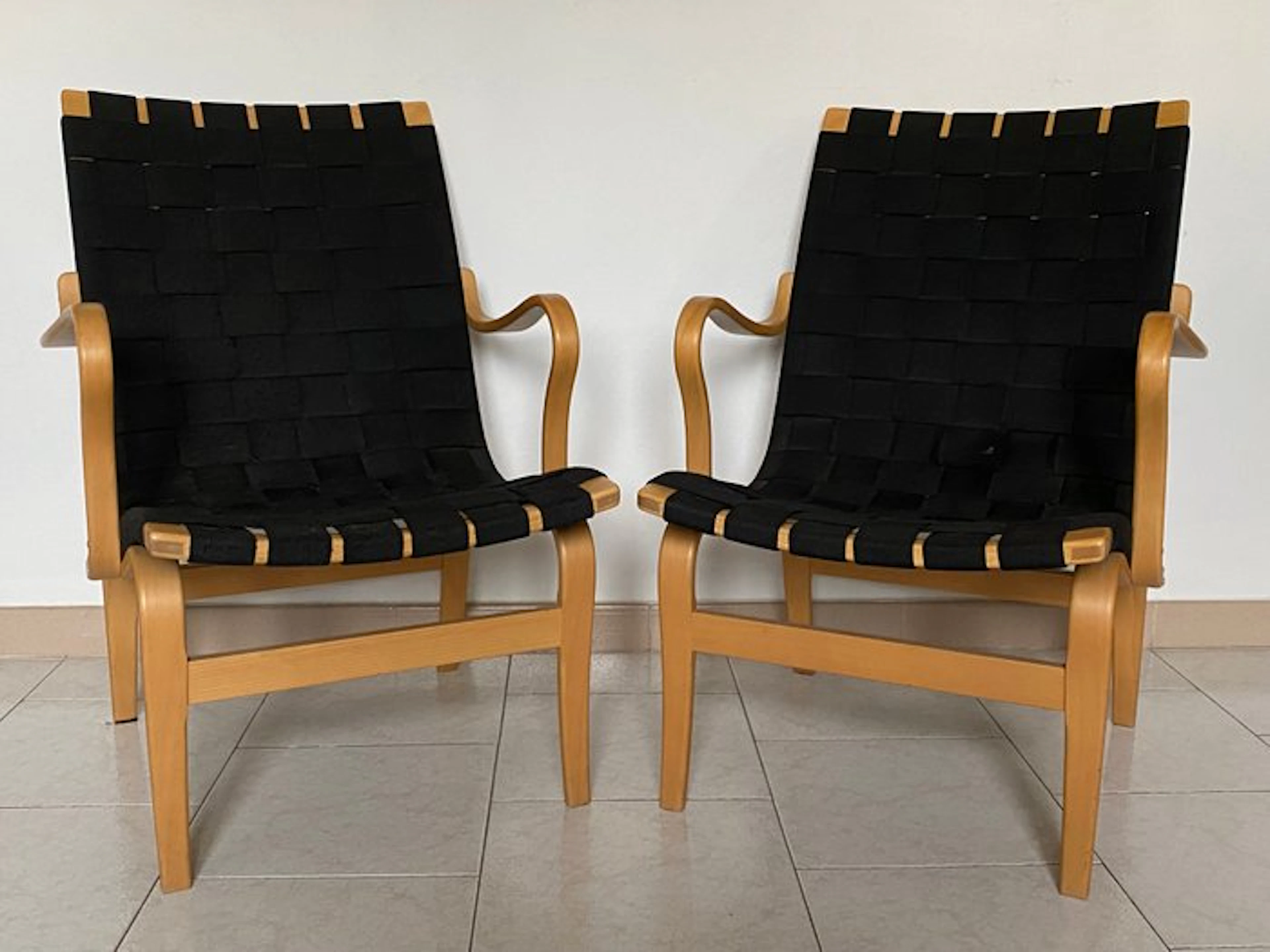 Dux - Bruno Mathsson - Armchair (2) - Eva - Wood, Textile