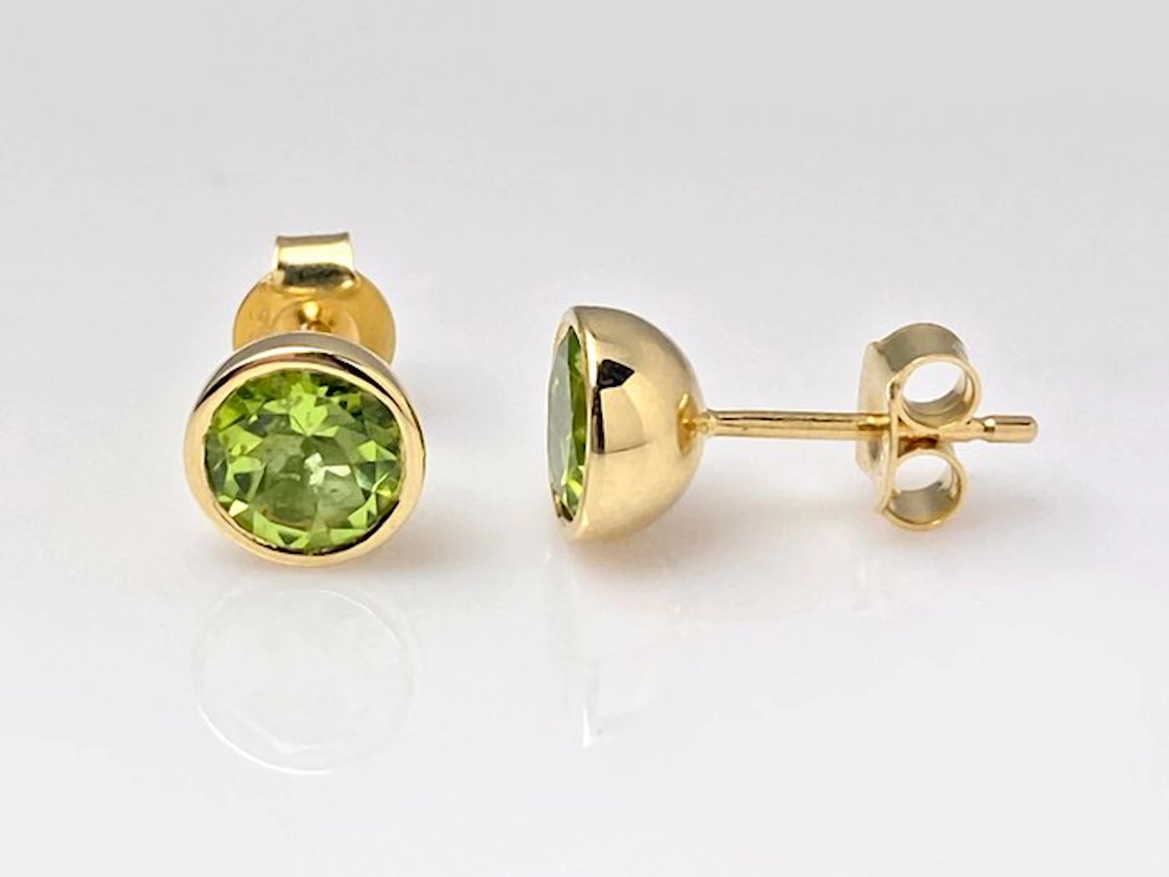 No reserve price - Earrings - 14 kt. Yellow gold - 1.73ct. tw. Peridot