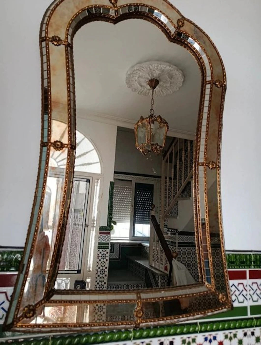 Mirror - Crystal, , metal, wooden backrest - Venetian-style mirror