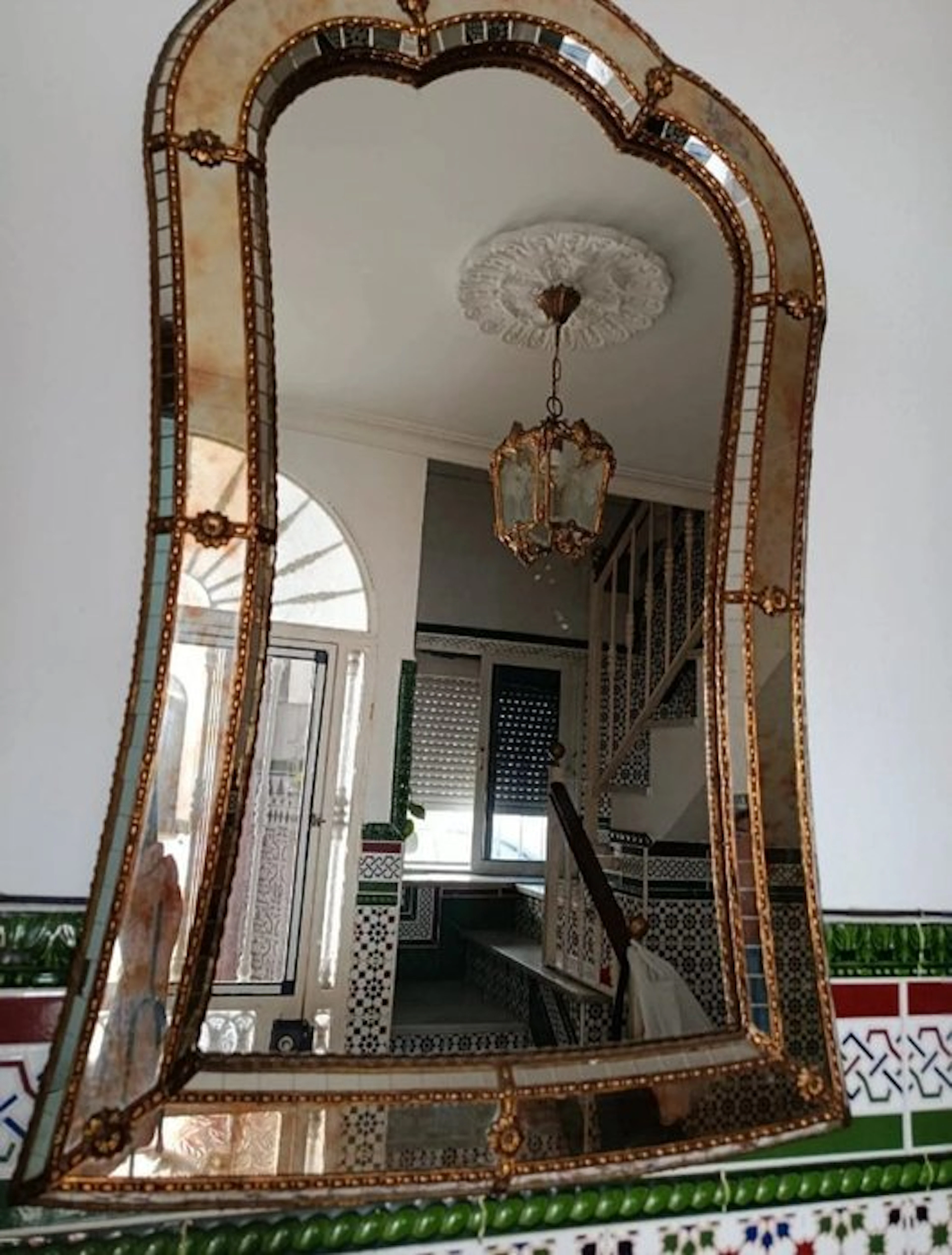 Mirror - Crystal, , metal, wooden backrest - Venetian-style mirror