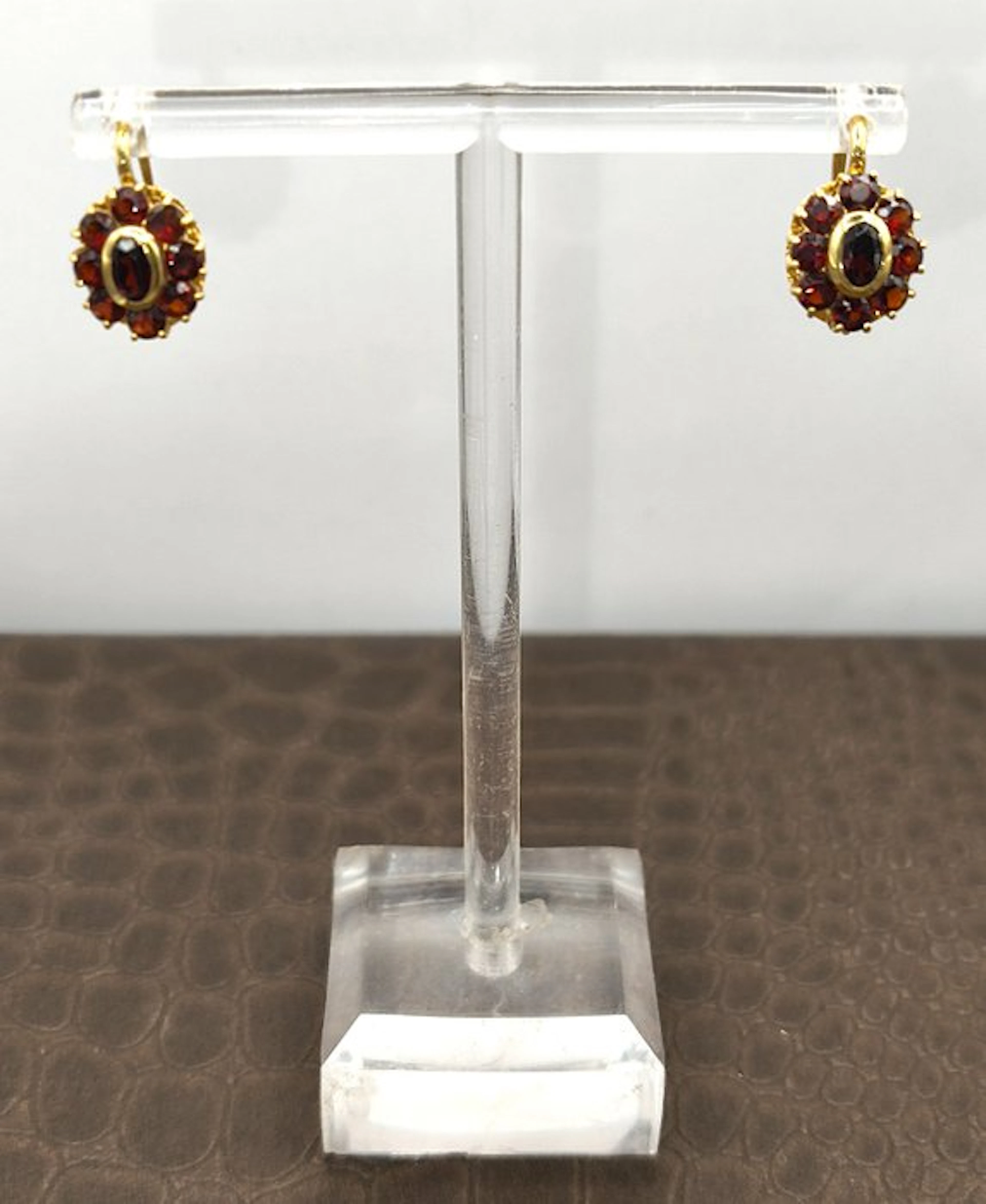 Earrings - 18 kt. Yellow gold Garnet - Garnet