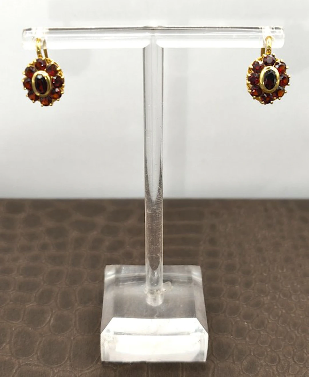 Earrings - 18 kt. Yellow gold Garnet - Garnet